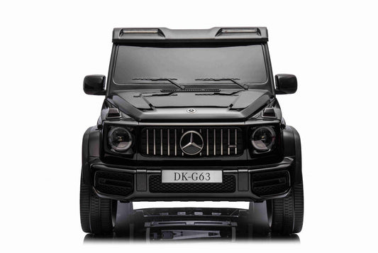 4x4² Kinder Elektroauto 12V 2 sitzer Mercedes-Benz G63 AMG , schwarz, MP3-Player mit USB/AUX-Eingang, 4x4-Antrieb, Batterie 12V14Ah, gefederte EVA-Räder, Kunstledersitze, Fernbedienung, Lizenziert