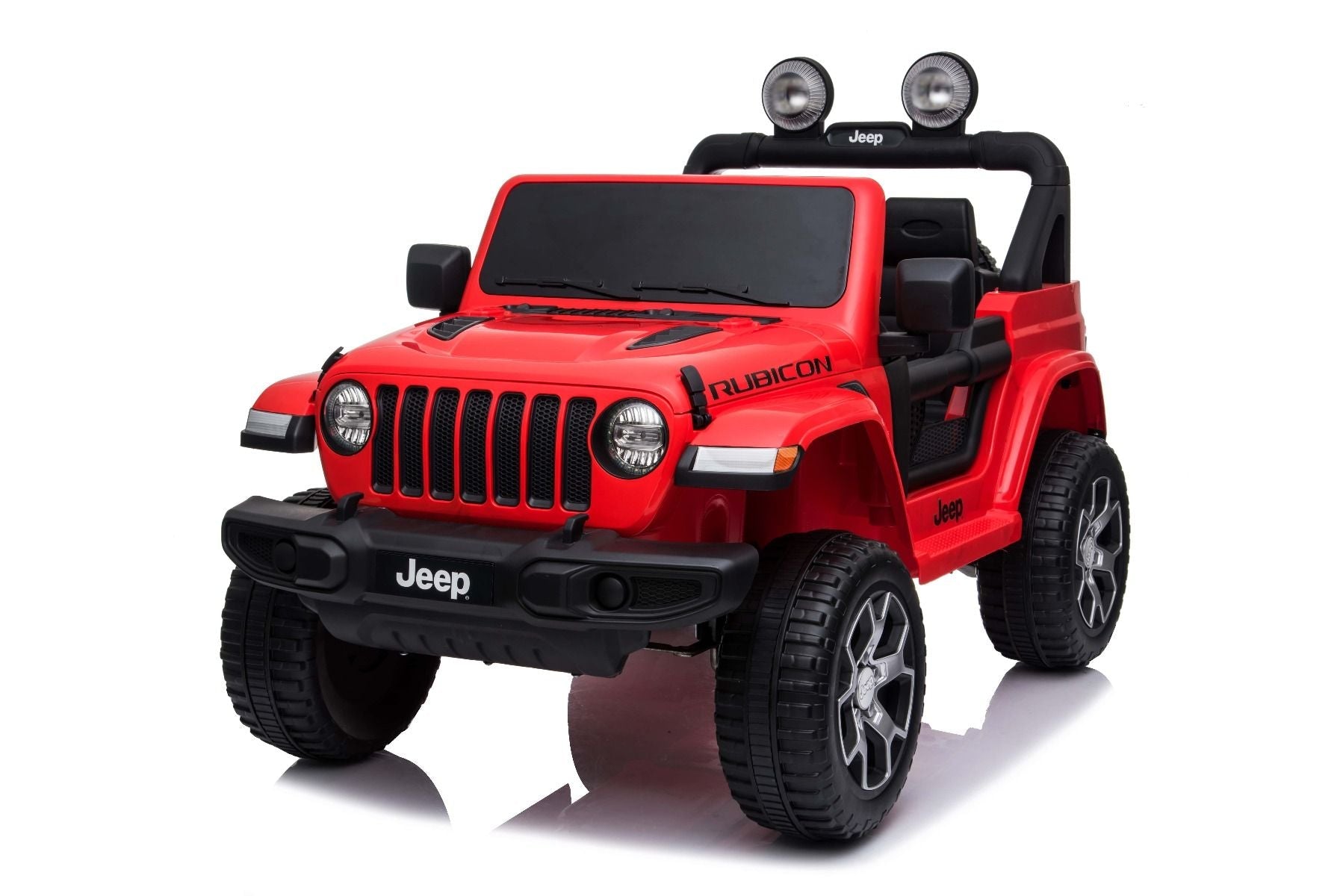 RIRICAR Elektroauto für Kinder 12V Jeep Wrangler, rot, kinder elektroauto 2 sitzer mit 2,4-GHz-Fernbedienung, Radio mit Bluetooth- und USB-Eingang, Eva-Räder, elektrofahrzeug kinder ab 3-8 jahre