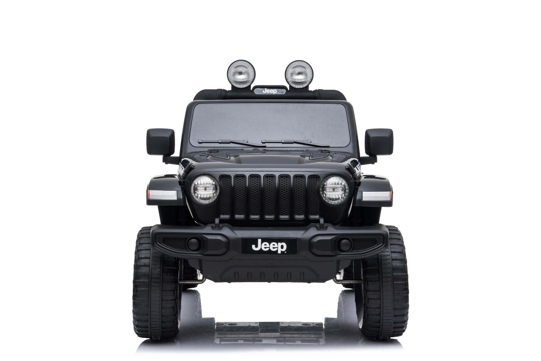 RIRICAR Elektroauto für Kinder 12V JEEP Wrangler, Schwarz, kinder elektroauto 2 sitzer mit 2,4-GHz-Fernbedienung, Radio mit Bluetooth- und USB-Eingang, Eva-Räder, elektrofahrzeug kinder ab 3-8 jahre