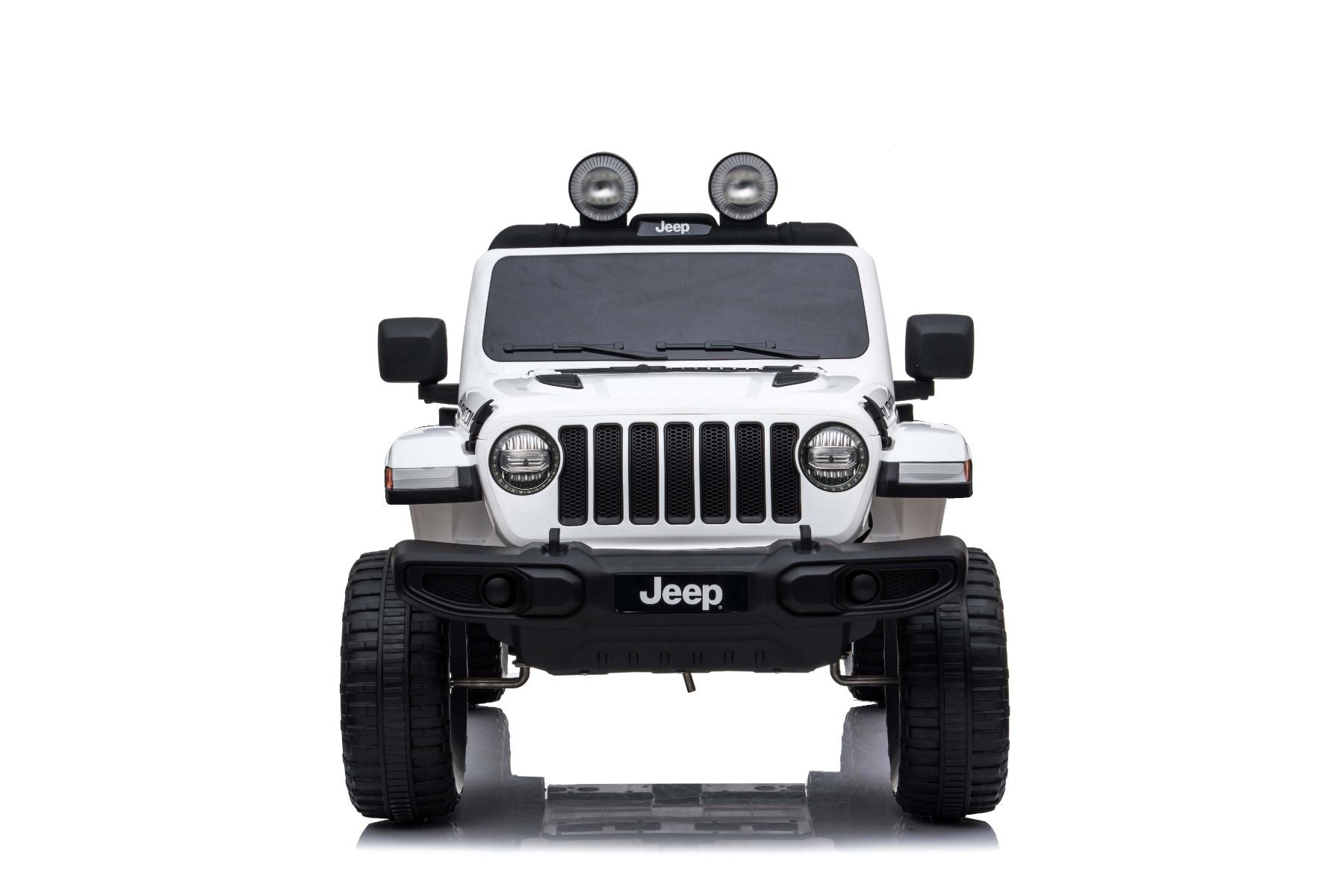 RIRICAR Elektroauto für Kinder 12V Jeep Wrangler, Weiß, kinder elektroauto 2 sitzer mit 2,4-GHz-Fernbedienung, Radio mit Bluetooth- und USB-Eingang, Lithium-Akku, Eva-Räder, elektrofahrzeug kinder ab 3-8 jahre