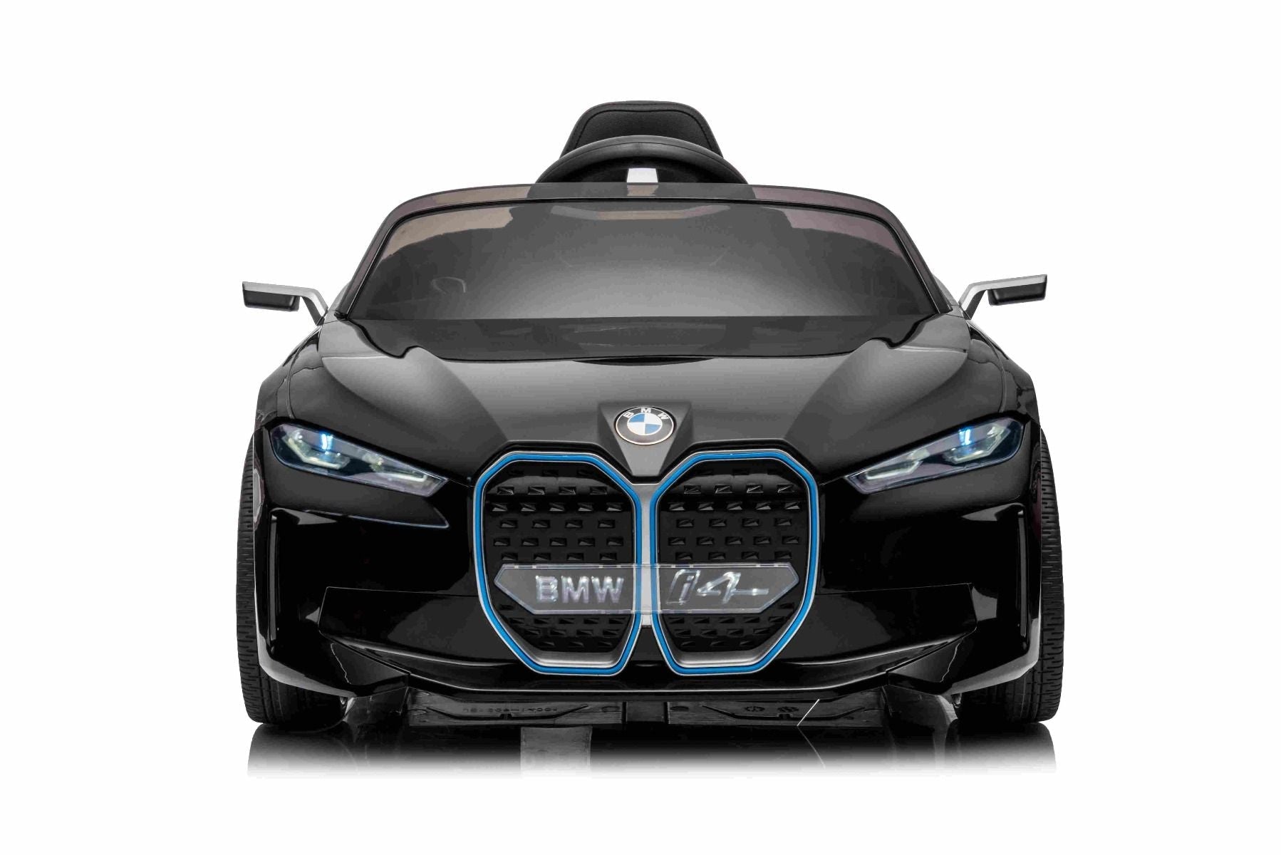 Elektro-Rutschauto BMW i4, noir, 2,4-GHz-Fernbedienung, USB / AUX / Bluetooth, Hinterradaufhängung, 12-V-Batterie, LED-Leuchten, 2 x 25-W-Motor, ORIGINAL-Lizenz