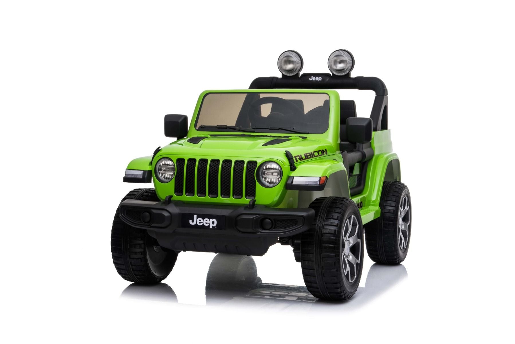 RIRICAR Elektroauto für Kinder 12V Jeep Wrangler, Grün, kinder elektroauto 2 sitzer mit 2,4-GHz-Fernbedienung, Radio mit Bluetooth- und USB-Eingang, Lithium-Akku, Eva-Räder, elektrofahrzeug kinder ab 3-8 jahre