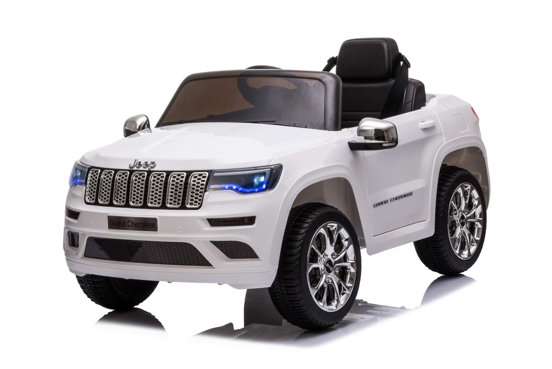 Voiture électrique enfant 12V JEEP GRAND CHEROKEE, BLANC, avec télécommande 2,4 Ghz, batterie 12V / 7AH, moteur 2 x 35W