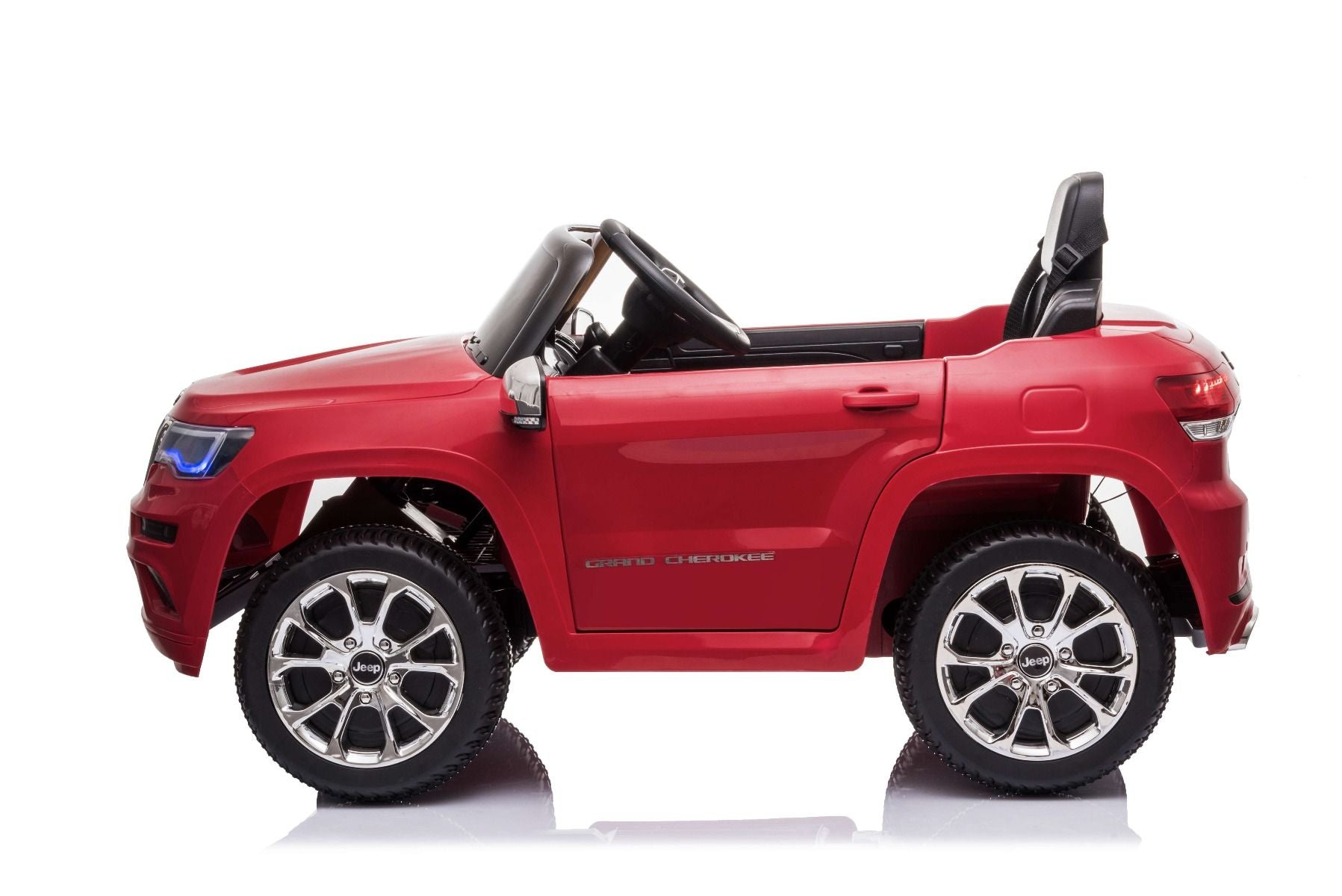 Kinder Elektroauto 12V Jeep Grand Cherokee, Rot, Ledersitz, 2 x 35W Motor, Elektroauto für kinder mit 2,4 GHz Fernbedienung, MP3/USB/AUX Eingang, Elektrofahrzeuge für kinder ab 3 bis 7 jahre
