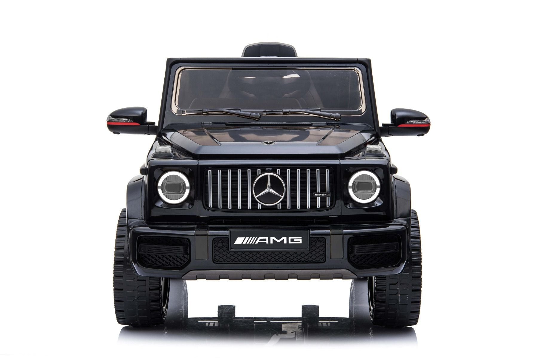 Elektroauto kinder Mercedes G Neu, Schwarz, Originallizenz, Batteriebetrieben, Türen öffnen, Einzelsitz, 2x Motor, 12 V Batterie, 2,4 GHz Fernbedienung, Hinterradfederung, Sanfter Start