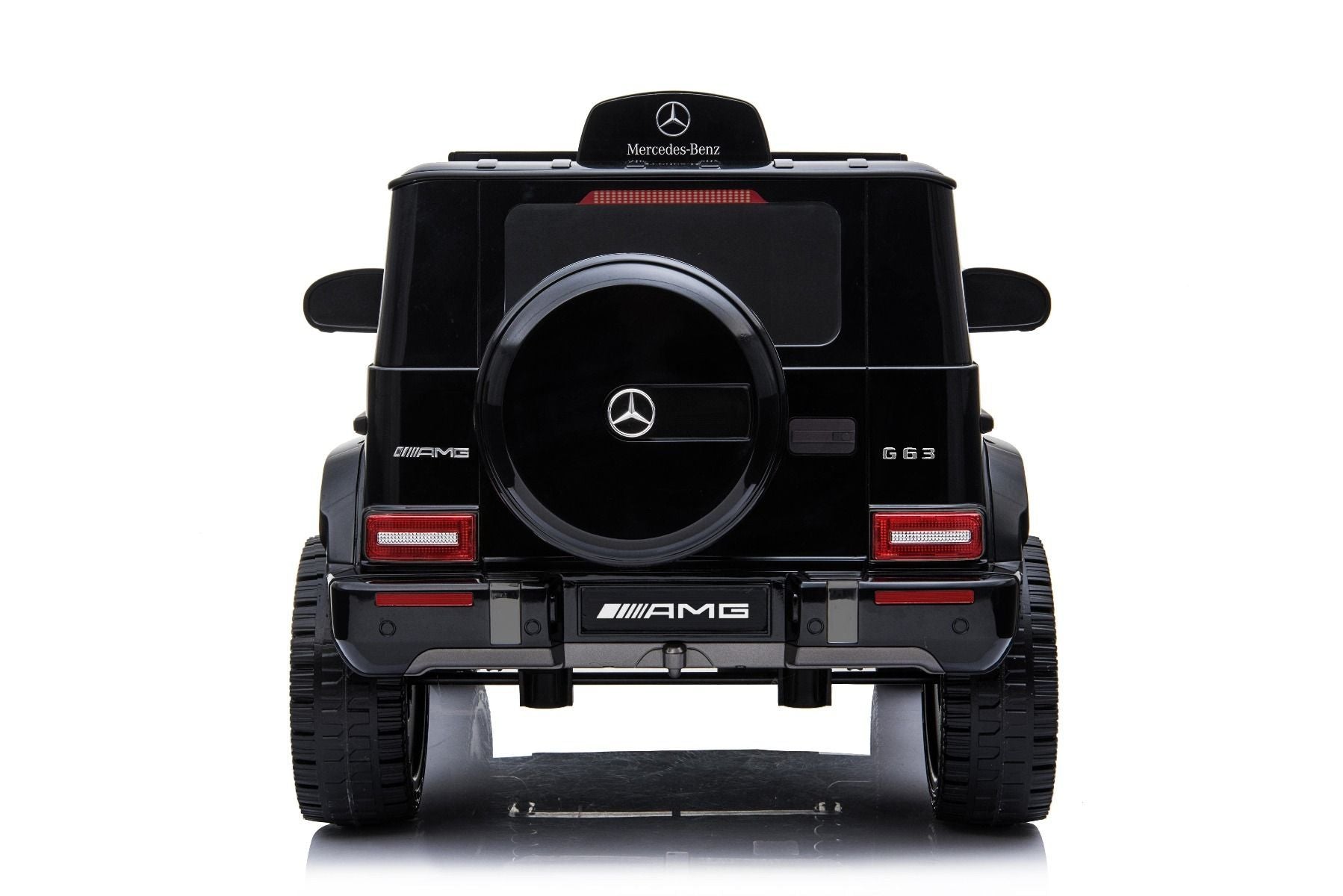 Elektroauto kinder Mercedes G Neu, Schwarz, Originallizenz, Batteriebetrieben, Türen öffnen, Einzelsitz, 2x Motor, 12 V Batterie, 2,4 GHz Fernbedienung, Hinterradfederung, Sanfter Start