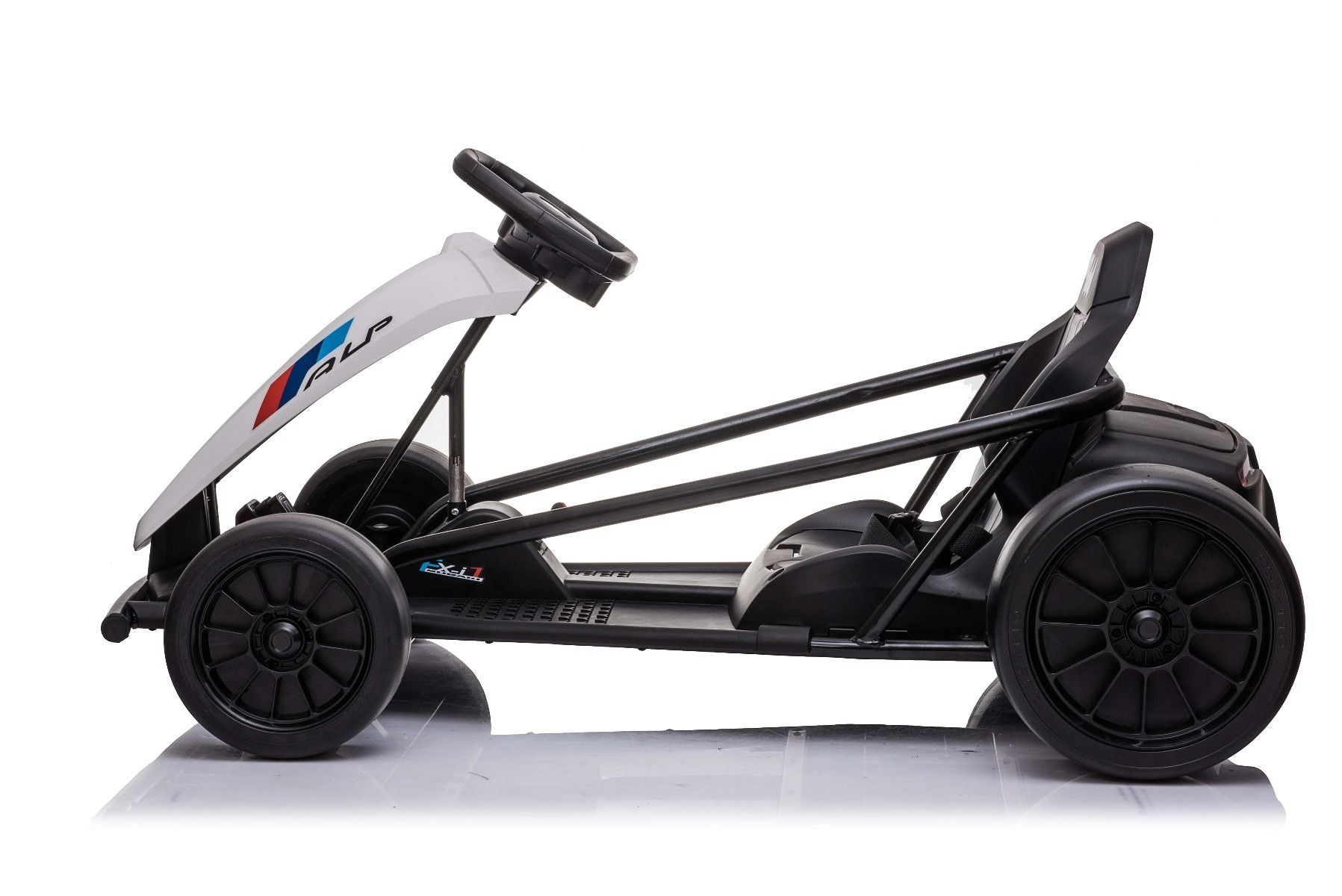 Driftkart DRIFT-CAR 24V, Weiss, glatte Drifträder, 2 x 350W Motor, Driftmodus bei 13 km / h, 24V Batterie, solide Konstruktion