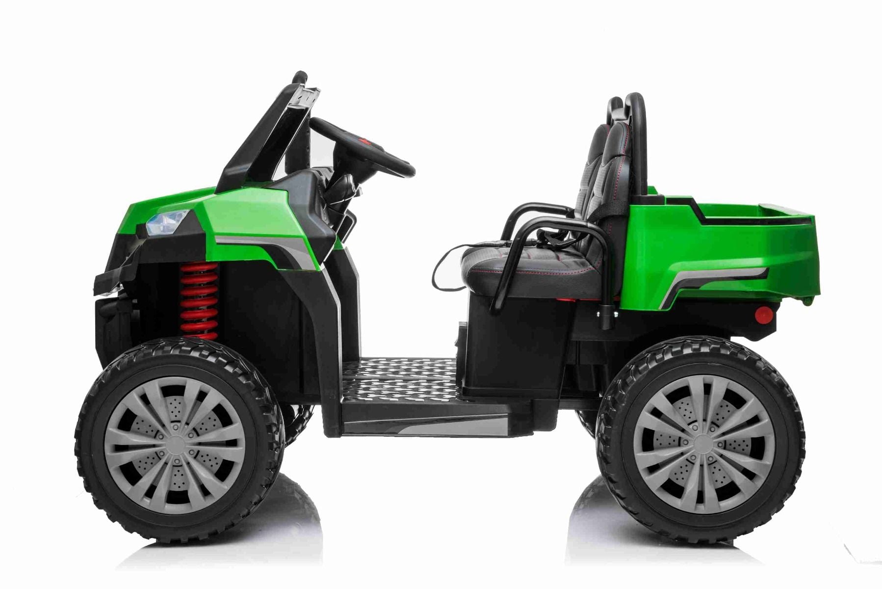 Farm Elektroauto Kinder RIDER 4X4 mit Vierradantrieb, 2x12V Batterie, EVA-Räder, Federachsen, 2,4 GHz Fernbedienung, Zweisitzer, MP3-Player mit USB/SD-Eingang, Bluetooth