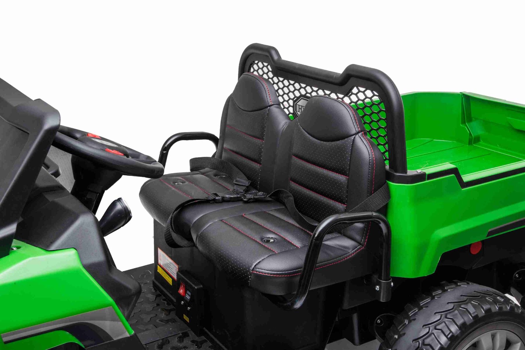 Farm Elektroauto Kinder RIDER 6X6 mit Vierradantrieb, 4 X 35W, 2x12V Batterie, EVA-Räder, Federachsen, 2,4 GHz Fernbedienung, Zweisitzer, MP3-Player mit USB/SD-Eingang, Bluetooth