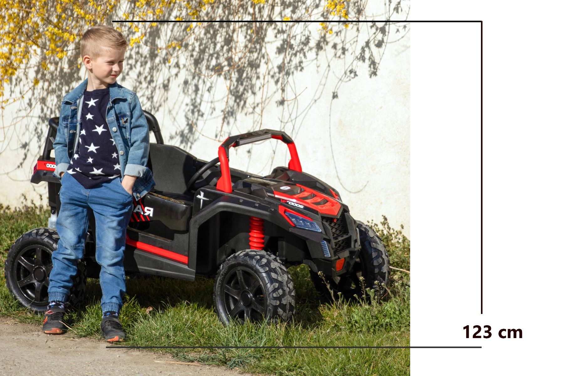 Kinder Elektroauto 24V UTV XXL, rot, elektroauto für kinder 2 sitzer, Ledersitze, 180W Motoren, elektrofahrzeug kinder ab 3 bis 12 jahre
