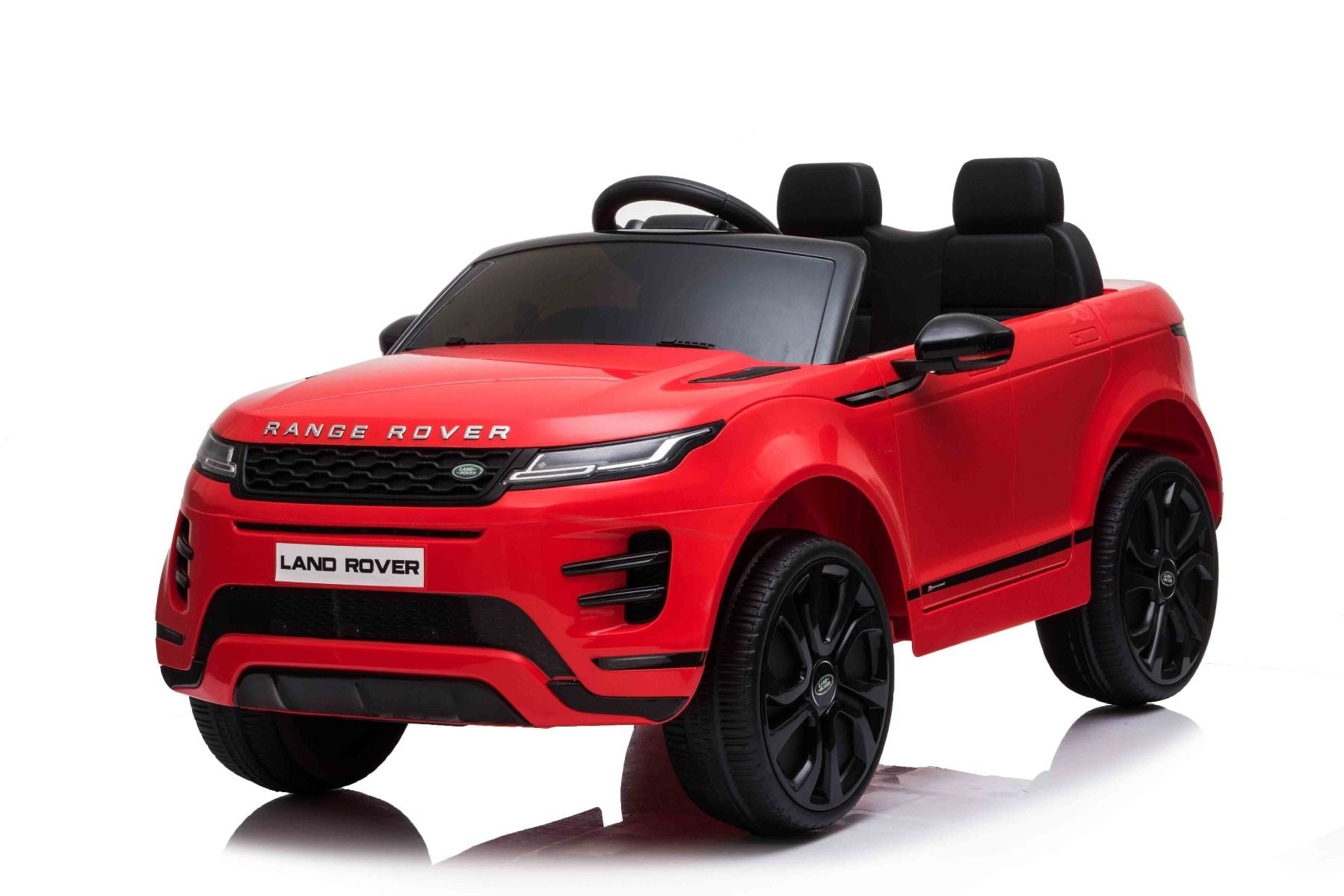 Elektroauto für Kinder Range Rover EVOQUE, Einsitzer, rot, Kunstledersitz, MP3-Player mit USB-Eingang, 4x4-Antrieb, 12V10Ah-Batterie, EVA-Räder, Hinterradaufhängung, Schlüsselstart, 2,4-GHz-Bluetooth-Fernbedienung, lizenziert
