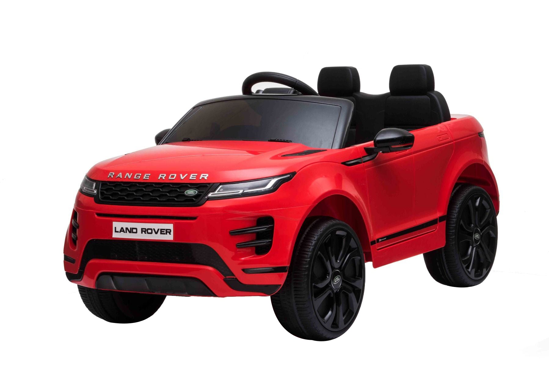 Elektroauto für Kinder Range Rover EVOQUE, Einsitzer, rot, Kunstledersitz, MP3-Player mit USB-Eingang, 4x4-Antrieb, 12V10Ah-Batterie, EVA-Räder, Hinterradaufhängung, Schlüsselstart, 2,4-GHz-Bluetooth-Fernbedienung, lizenziert