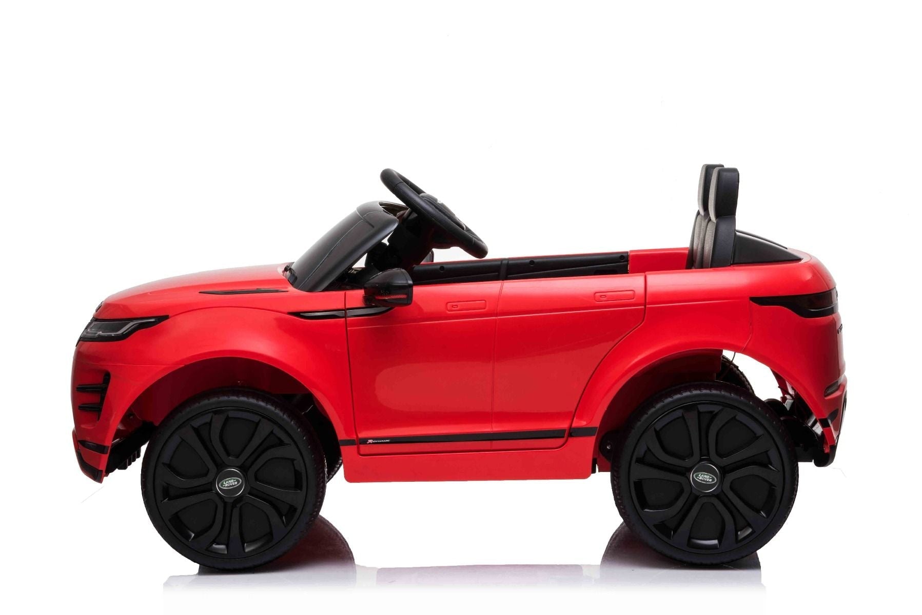 Elektroauto für Kinder Range Rover EVOQUE, Einsitzer, rot, Kunstledersitz, MP3-Player mit USB-Eingang, 4x4-Antrieb, 12V10Ah-Batterie, EVA-Räder, Hinterradaufhängung, Schlüsselstart, 2,4-GHz-Bluetooth-Fernbedienung, lizenziert