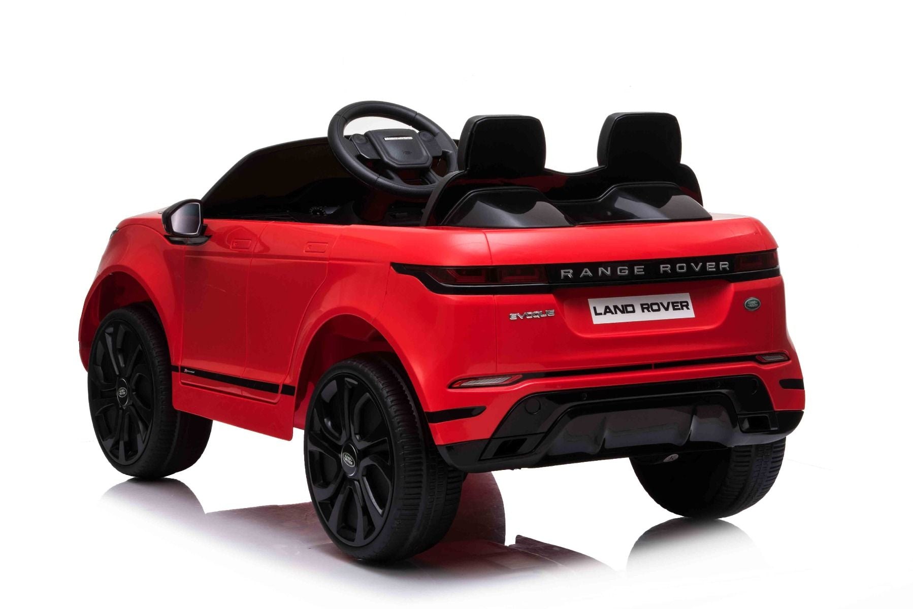 Elektroauto für Kinder Range Rover EVOQUE, Einsitzer, rot, Kunstledersitz, MP3-Player mit USB-Eingang, 4x4-Antrieb, 12V10Ah-Batterie, EVA-Räder, Hinterradaufhängung, Schlüsselstart, 2,4-GHz-Bluetooth-Fernbedienung, lizenziert