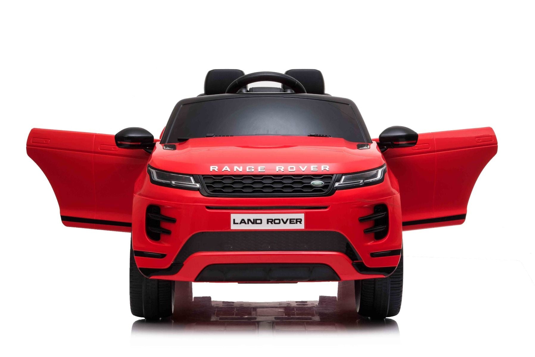 Elektroauto für Kinder Range Rover EVOQUE, Einsitzer, rot, Kunstledersitz, MP3-Player mit USB-Eingang, 4x4-Antrieb, 12V10Ah-Batterie, EVA-Räder, Hinterradaufhängung, Schlüsselstart, 2,4-GHz-Bluetooth-Fernbedienung, lizenziert