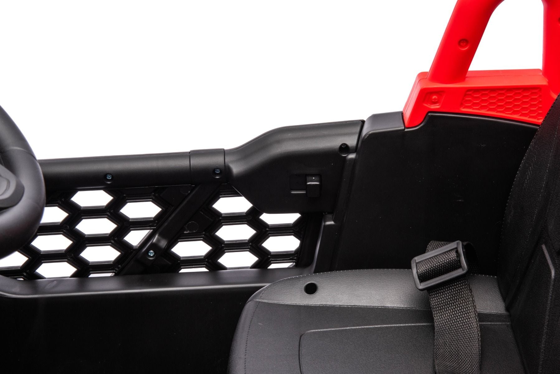 Elektrisches Aufsitzauto UTV Small 12V, schwarz, Hinterradantrieb, 12V Batterie, Kunststoffräder, Breiter Doppelsitz für nur ein Kind, 2,4 GHz Fernbedienung, MP3-Player mit USB/SD-Eingang, LED-Leuchten