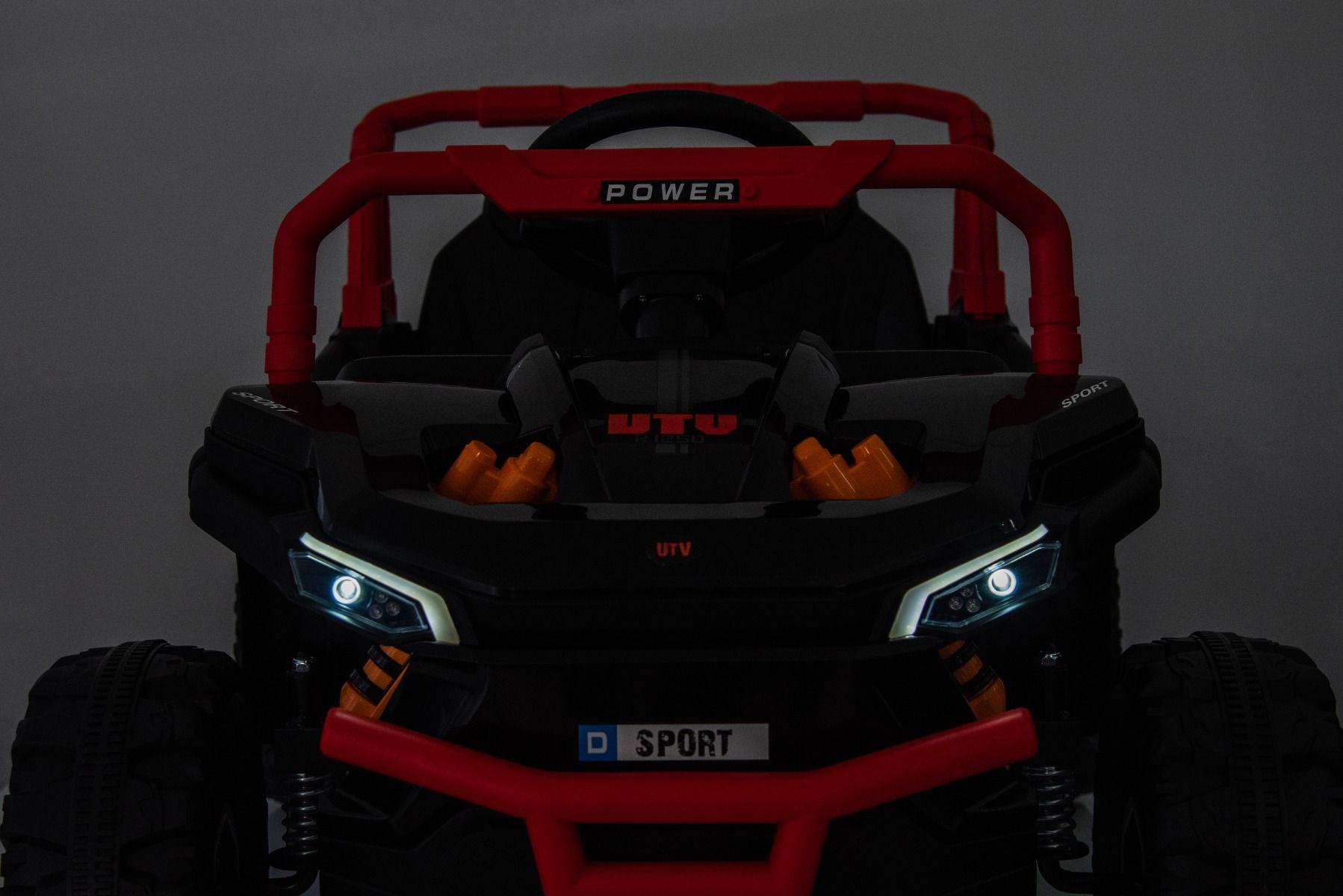 Elektrisches Aufsitzauto UTV Small 12V, schwarz, Hinterradantrieb, 12V Batterie, Kunststoffräder, Breiter Doppelsitz für nur ein Kind, 2,4 GHz Fernbedienung, MP3-Player mit USB/SD-Eingang, LED-Leuchten