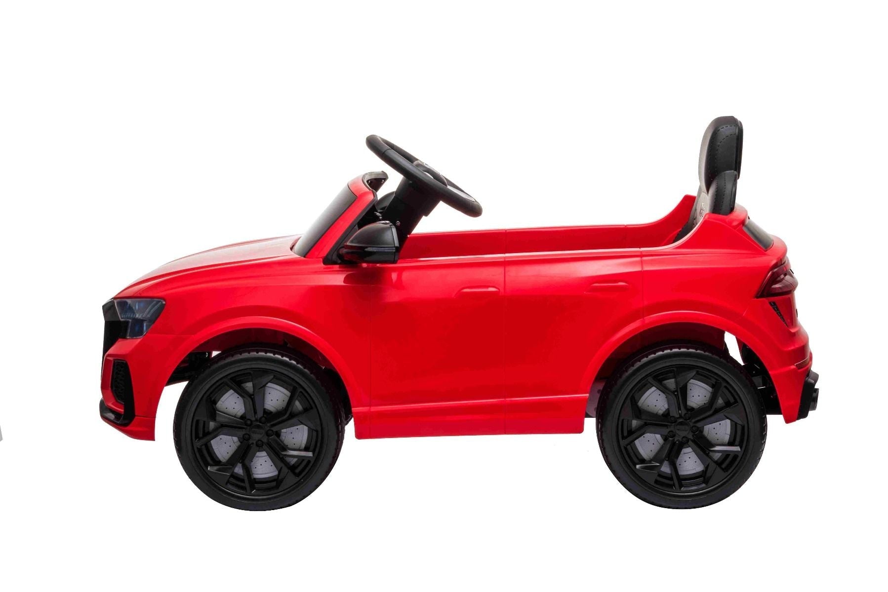 Elektroauto für Kinder Audi RSQ8 rot, USB, Kunstledersitz, 2x 35W Motor, 12V/7Ah-Batterie, 2,4 GHz Fernbedienung, weiche EVA-Räder, LED-Leuchten, Sanftanlauf, ORIGINAL-Lizenz