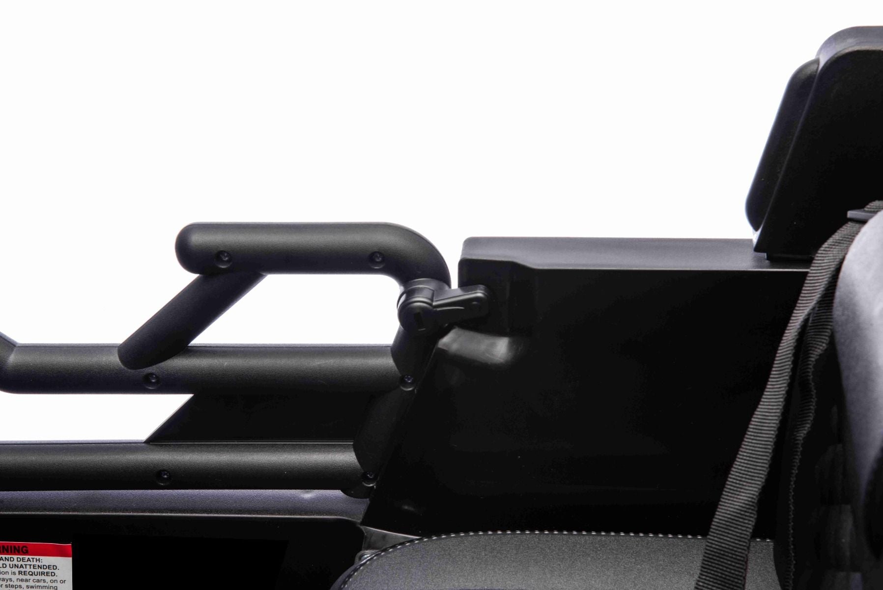 Elektroauto für Kinder OFFROAD NEW mit Hinterradantrieb, weiß, Lithium-Batterie, hohes Fahrgestell, breiter Sitz, Hinterradfederung, 2,4-GHz-Fernbedienung, LED-Leuchten