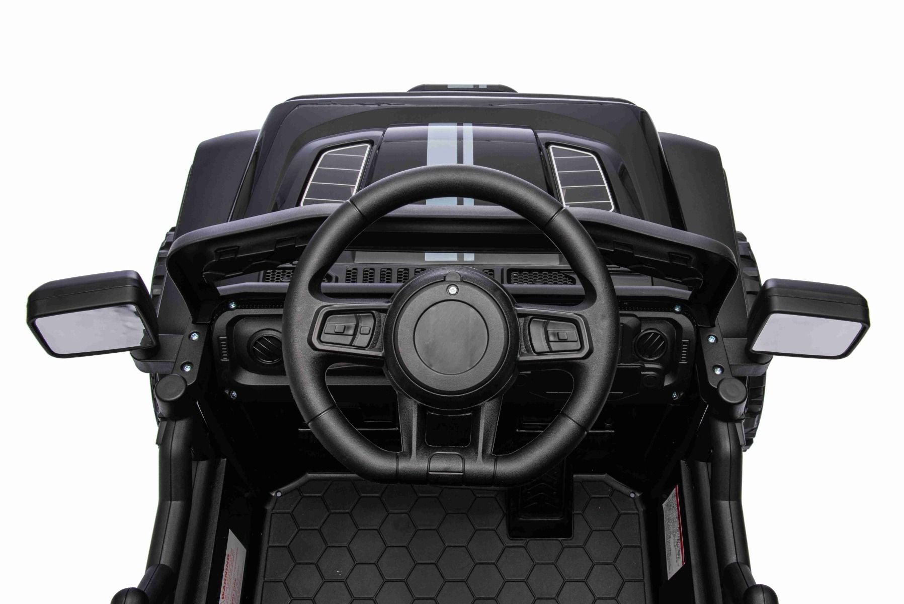 Elektroauto für Kinder OFFROAD NEW mit Hinterradantrieb, schwarz, Lithium-Batterie, hohes Fahrgestell, breiter Sitz, Hinterradfederung, 2,4-GHz-Fernbedienung, LED-Leuchten