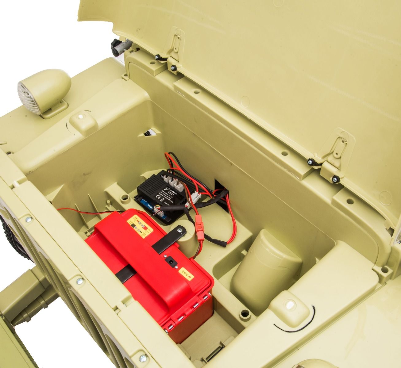 RIRICAR 4x4 Kinder Elektroauto 12V USA Army, 3 sitzer, Elektroauto für Kinder mit 2,4GHz Fernbedienung, MP3/USB/SD, Elektrofahrzeug Kinder ab 3-8 Jahre