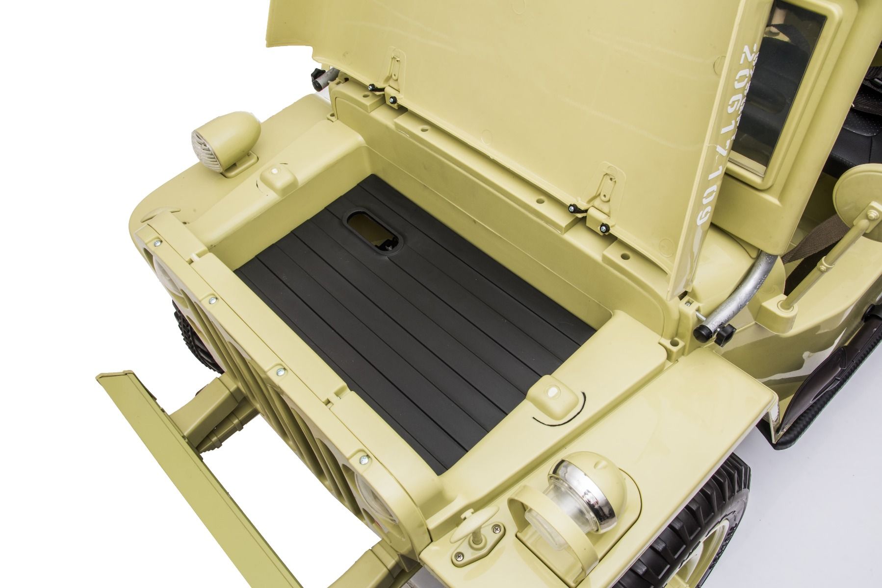 RIRICAR 4x4 Kinder Elektroauto 12V USA Army, 3 sitzer, Elektroauto für Kinder mit 2,4GHz Fernbedienung, MP3/USB/SD, Elektrofahrzeug Kinder ab 3-8 Jahre