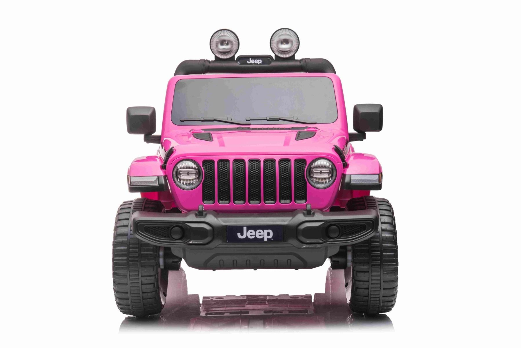 RIRICAR Elektroauto für Kinder 12V Jeep Wrangler, Rosa, kinder elektroauto 2 sitzer mit 2,4-GHz-Fernbedienung, Radio mit Bluetooth- und USB-Eingang, Lithium-Akku, Eva-Räder, elektrofahrzeug kinder ab 3-8 jahre