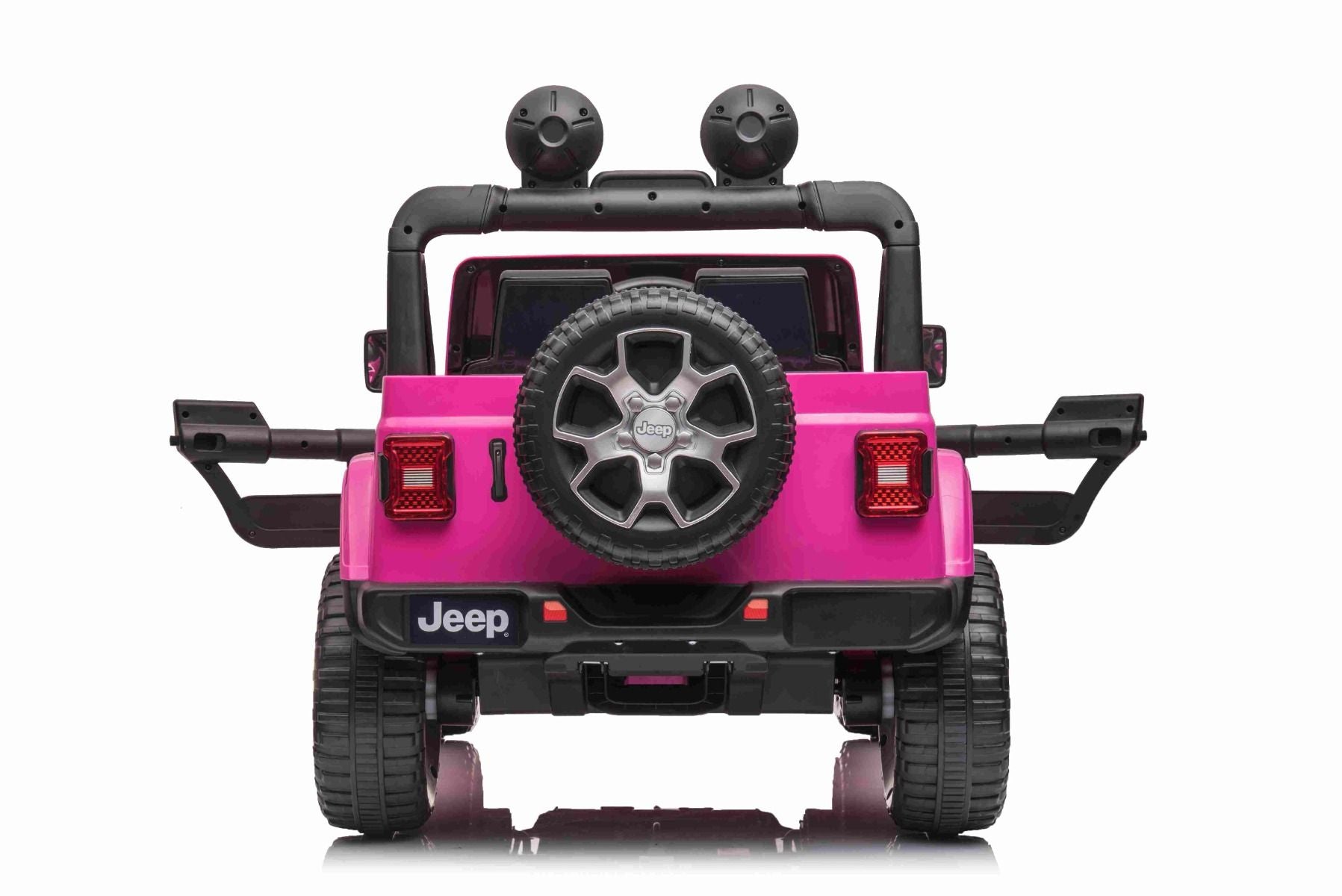 RIRICAR Elektroauto für Kinder 12V Jeep Wrangler, Rosa, kinder elektroauto 2 sitzer mit 2,4-GHz-Fernbedienung, Radio mit Bluetooth- und USB-Eingang, Lithium-Akku, Eva-Räder, elektrofahrzeug kinder ab 3-8 jahre