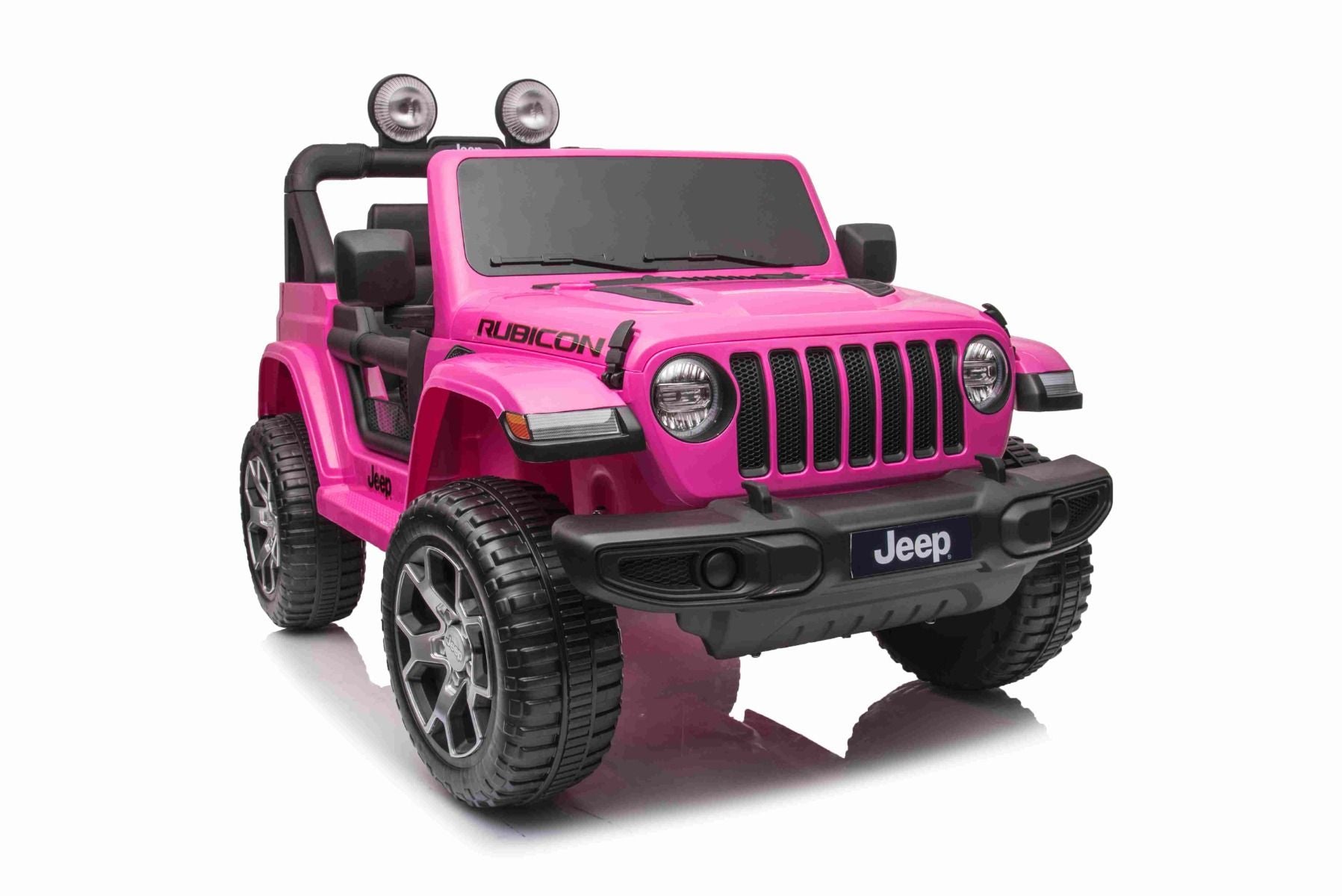 RIRICAR Elektroauto für Kinder 12V Jeep Wrangler, Rosa, kinder elektroauto 2 sitzer mit 2,4-GHz-Fernbedienung, Radio mit Bluetooth- und USB-Eingang, Lithium-Akku, Eva-Räder, elektrofahrzeug kinder ab 3-8 jahre