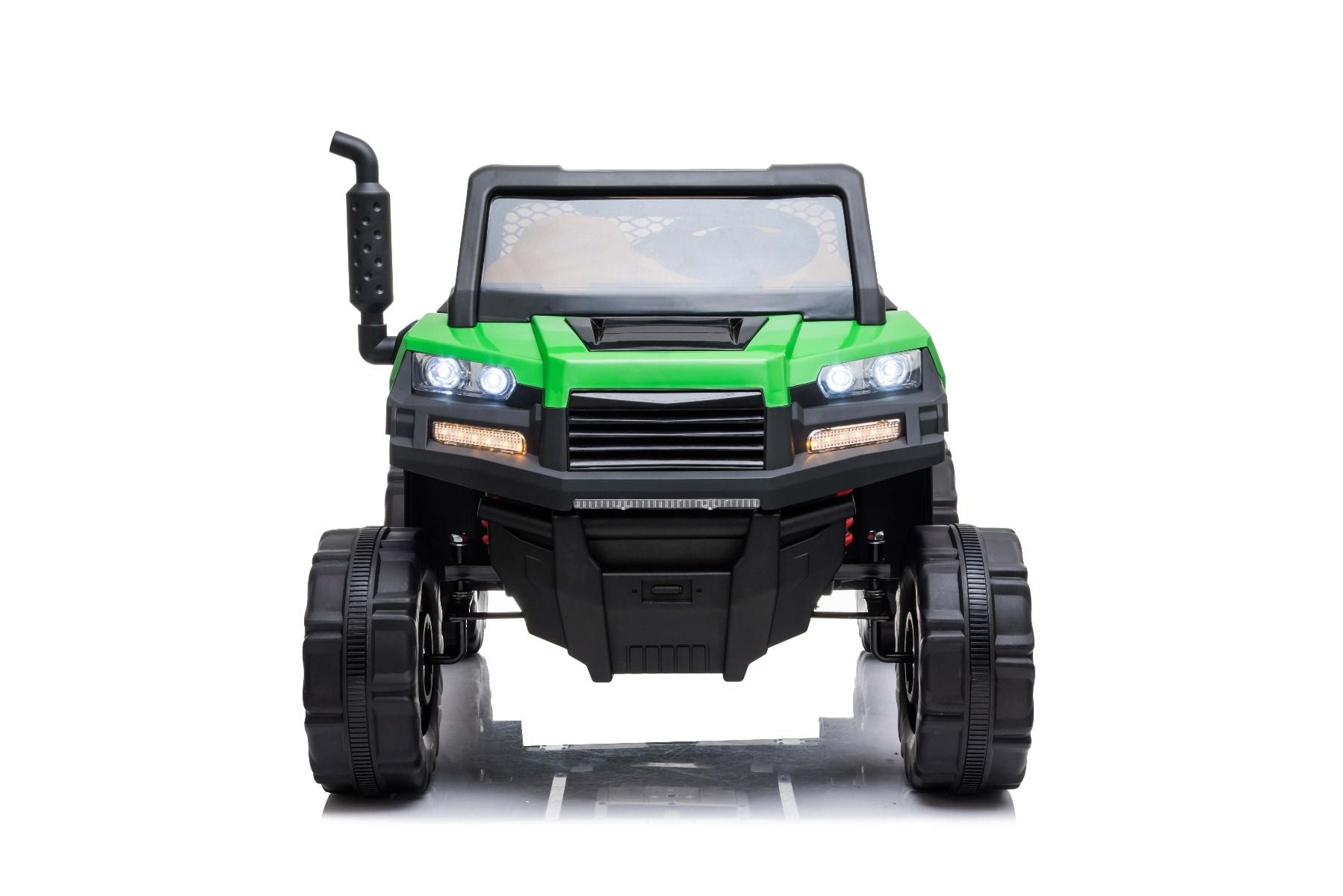 Farm Elektroauto Kinder RIDER 4X4 mit Vierradantrieb, 2x12V Batterie, EVA-Räder, Federachsen, 2,4 GHz Fernbedienung, Zweisitzer, MP3-Player mit USB/SD-Eingang, Bluetooth