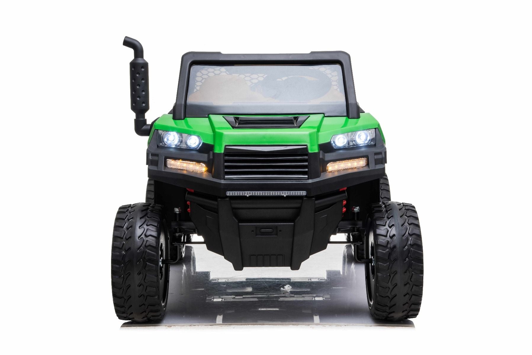 Farm Elektroauto Kinder RIDER 6X6 mit Vierradantrieb, 4 X 35W, 2x12V Batterie, EVA-Räder, Federachsen, 2,4 GHz Fernbedienung, Zweisitzer, MP3-Player mit USB/SD-Eingang, Bluetooth