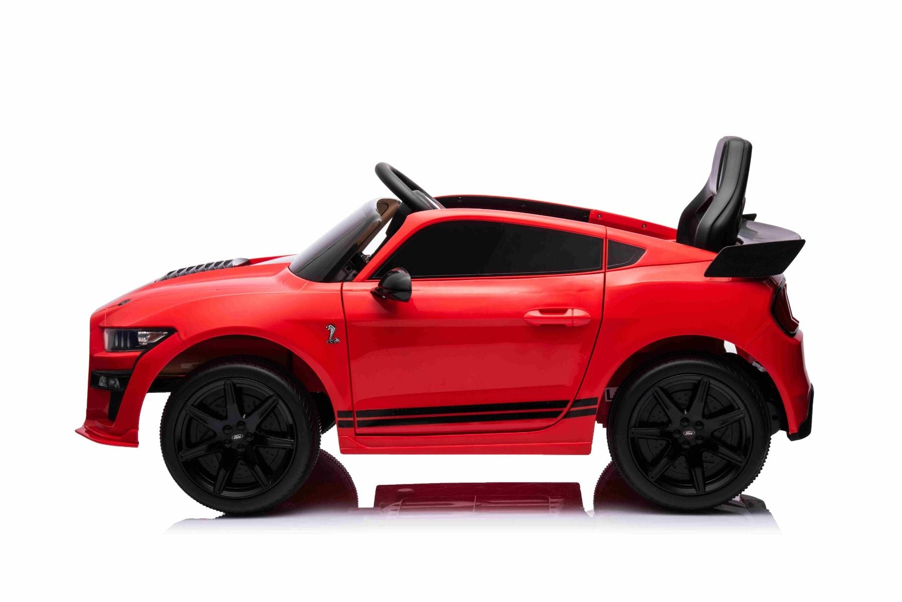 Ford Shelby Mustang GT 500 Cobra Elektro-Rutschauto, Rot, 2,4-GHz-Fernbedienung, USB-Eingang, LED-Leuchten, 2 x 30-W-Motor, ORIGINAL-Lizenz