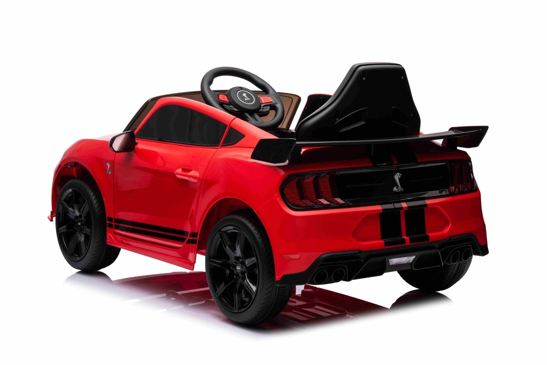 Ford Shelby Mustang GT 500 Cobra Elektro-Rutschauto, Rot, 2,4-GHz-Fernbedienung, USB-Eingang, LED-Leuchten, 2 x 30-W-Motor, ORIGINAL-Lizenz