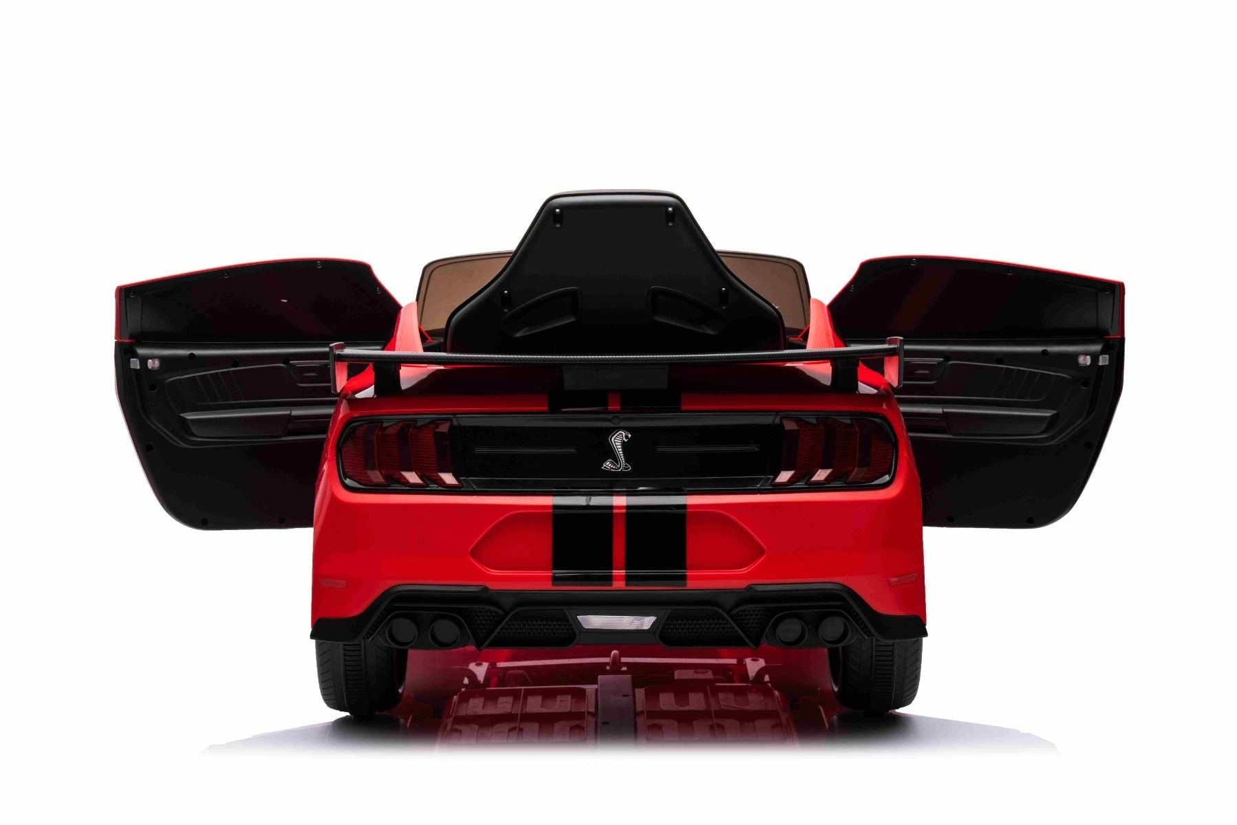 Ford Shelby Mustang GT 500 Cobra Elektro-Rutschauto, Rot, 2,4-GHz-Fernbedienung, USB-Eingang, LED-Leuchten, 2 x 30-W-Motor, ORIGINAL-Lizenz