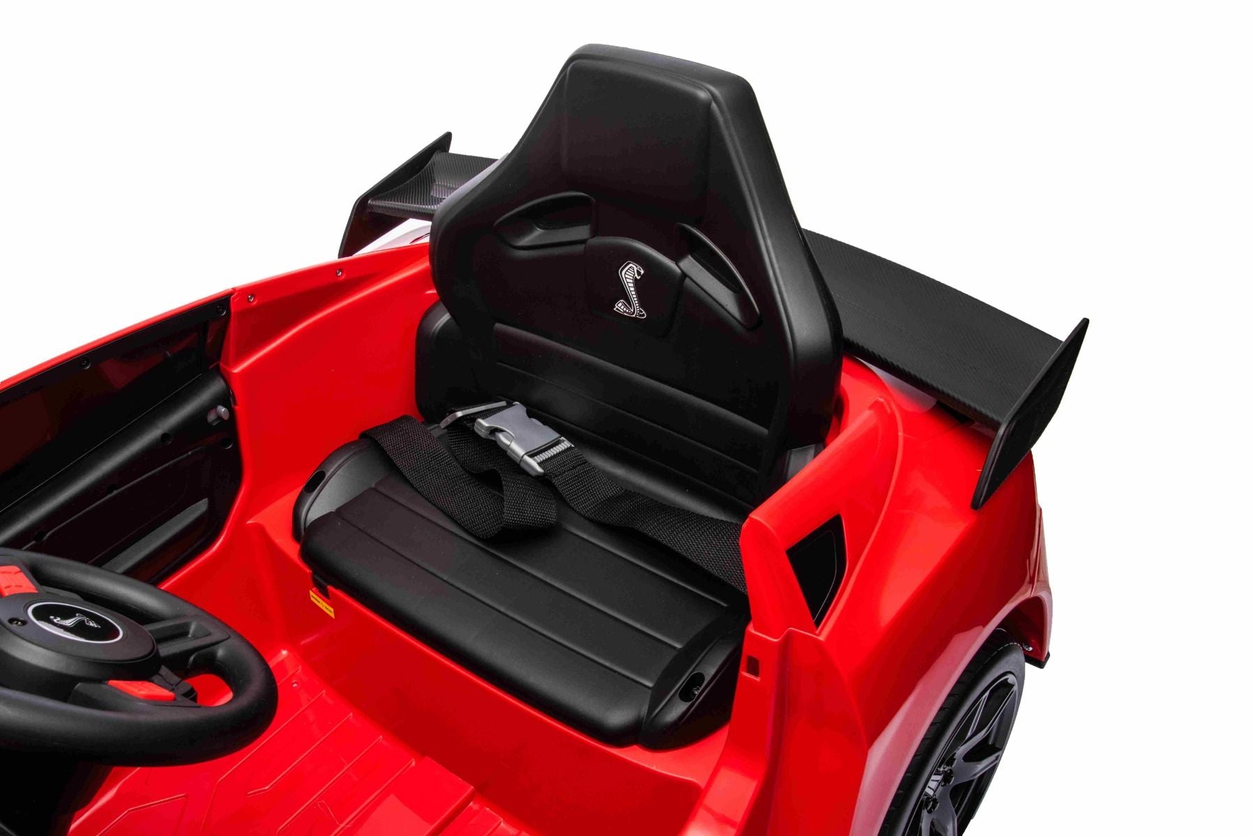 Ford Shelby Mustang GT 500 Cobra Elektro-Rutschauto, Rot, 2,4-GHz-Fernbedienung, USB-Eingang, LED-Leuchten, 2 x 30-W-Motor, ORIGINAL-Lizenz