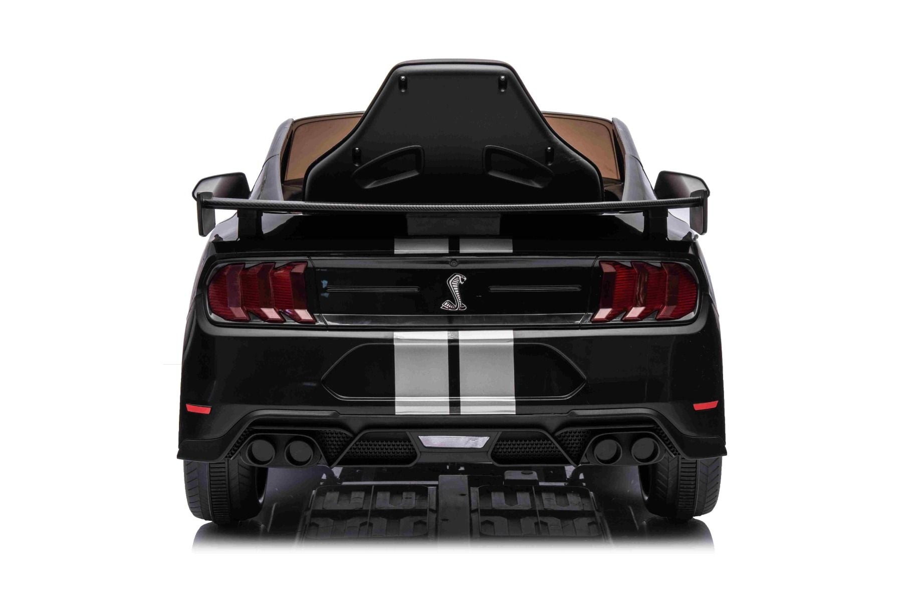 Ford Shelby Mustang GT 500 Cobra Elektro-Rutschauto, Schwarz, 2,4-GHz-Fernbedienung, USB-Eingang, LED-Leuchten, 2 x 30-W-Motor, ORIGINAL-Lizenz