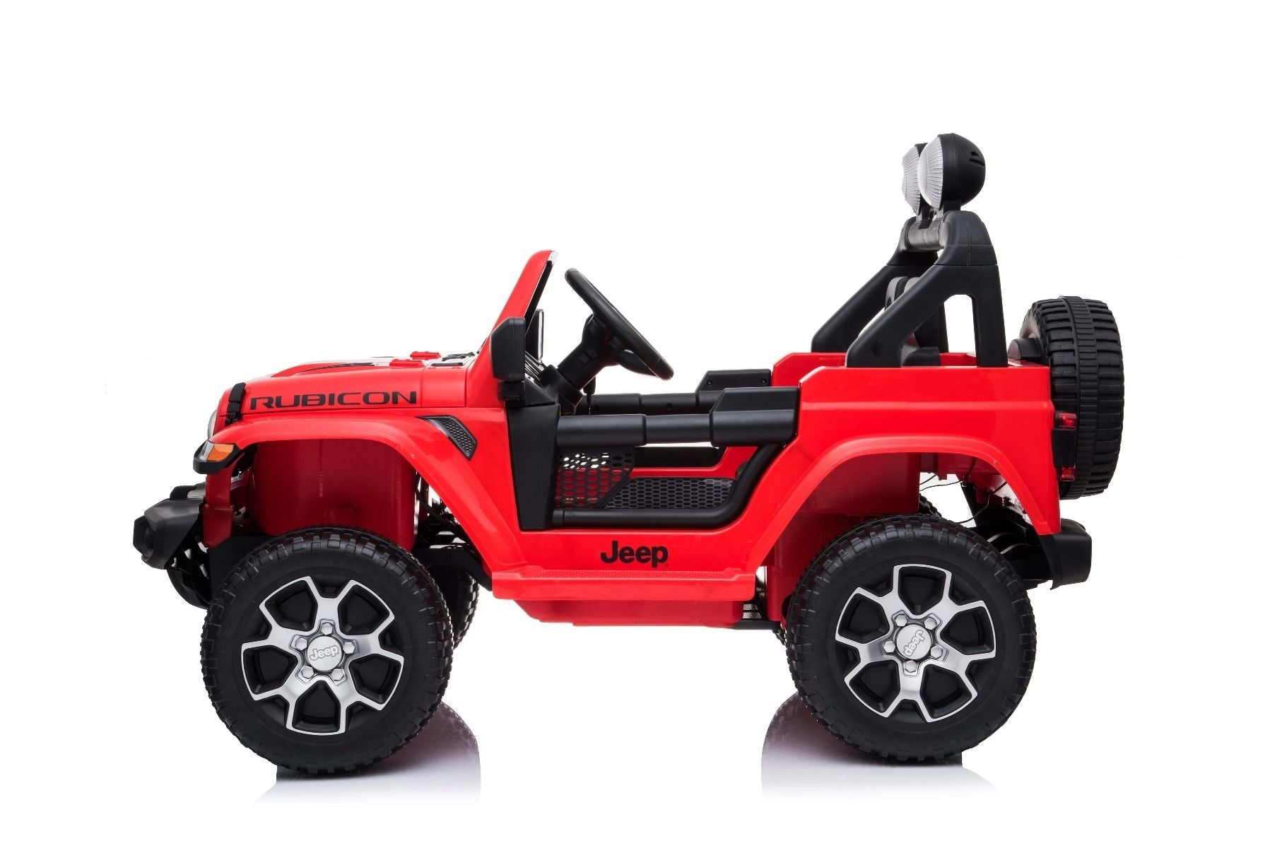 RIRICAR Elektroauto für Kinder 12V Jeep Wrangler, rot, kinder elektroauto 2 sitzer mit 2,4-GHz-Fernbedienung, Radio mit Bluetooth- und USB-Eingang, Eva-Räder, elektrofahrzeug kinder ab 3-8 jahre