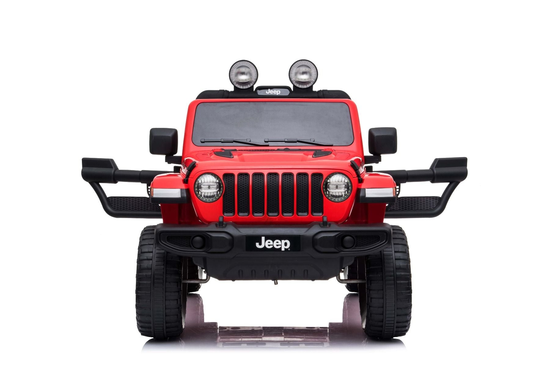 RIRICAR Elektroauto für Kinder 12V Jeep Wrangler, rot, kinder elektroauto 2 sitzer mit 2,4-GHz-Fernbedienung, Radio mit Bluetooth- und USB-Eingang, Eva-Räder, elektrofahrzeug kinder ab 3-8 jahre
