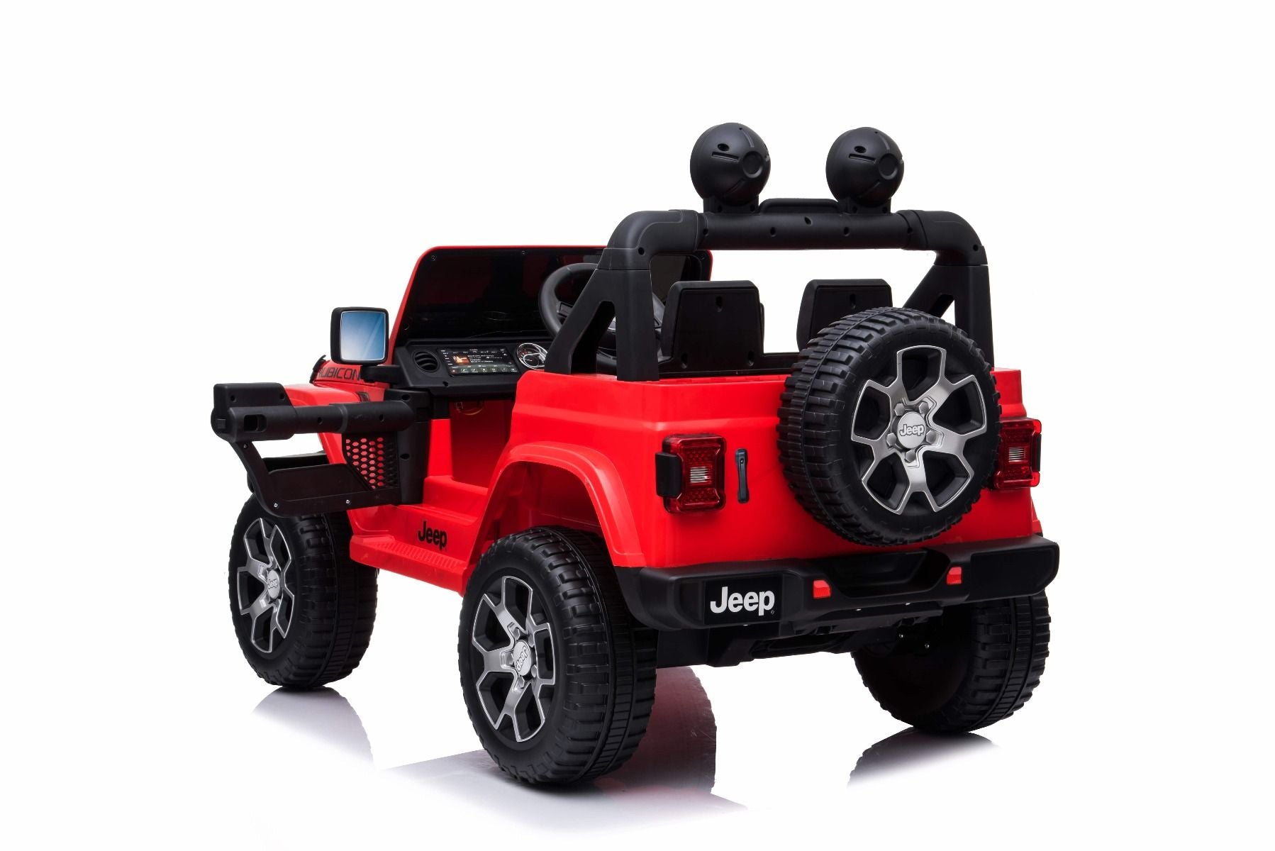 RIRICAR Elektroauto für Kinder 12V Jeep Wrangler, rot, kinder elektroauto 2 sitzer mit 2,4-GHz-Fernbedienung, Radio mit Bluetooth- und USB-Eingang, Eva-Räder, elektrofahrzeug kinder ab 3-8 jahre
