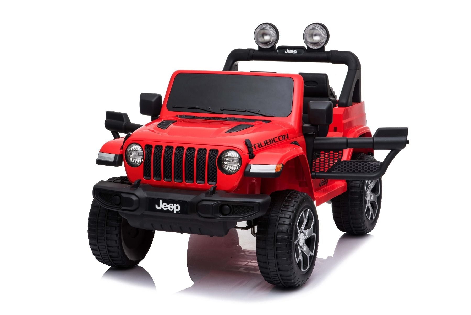 RIRICAR Elektroauto für Kinder 12V Jeep Wrangler, rot, kinder elektroauto 2 sitzer mit 2,4-GHz-Fernbedienung, Radio mit Bluetooth- und USB-Eingang, Eva-Räder, elektrofahrzeug kinder ab 3-8 jahre