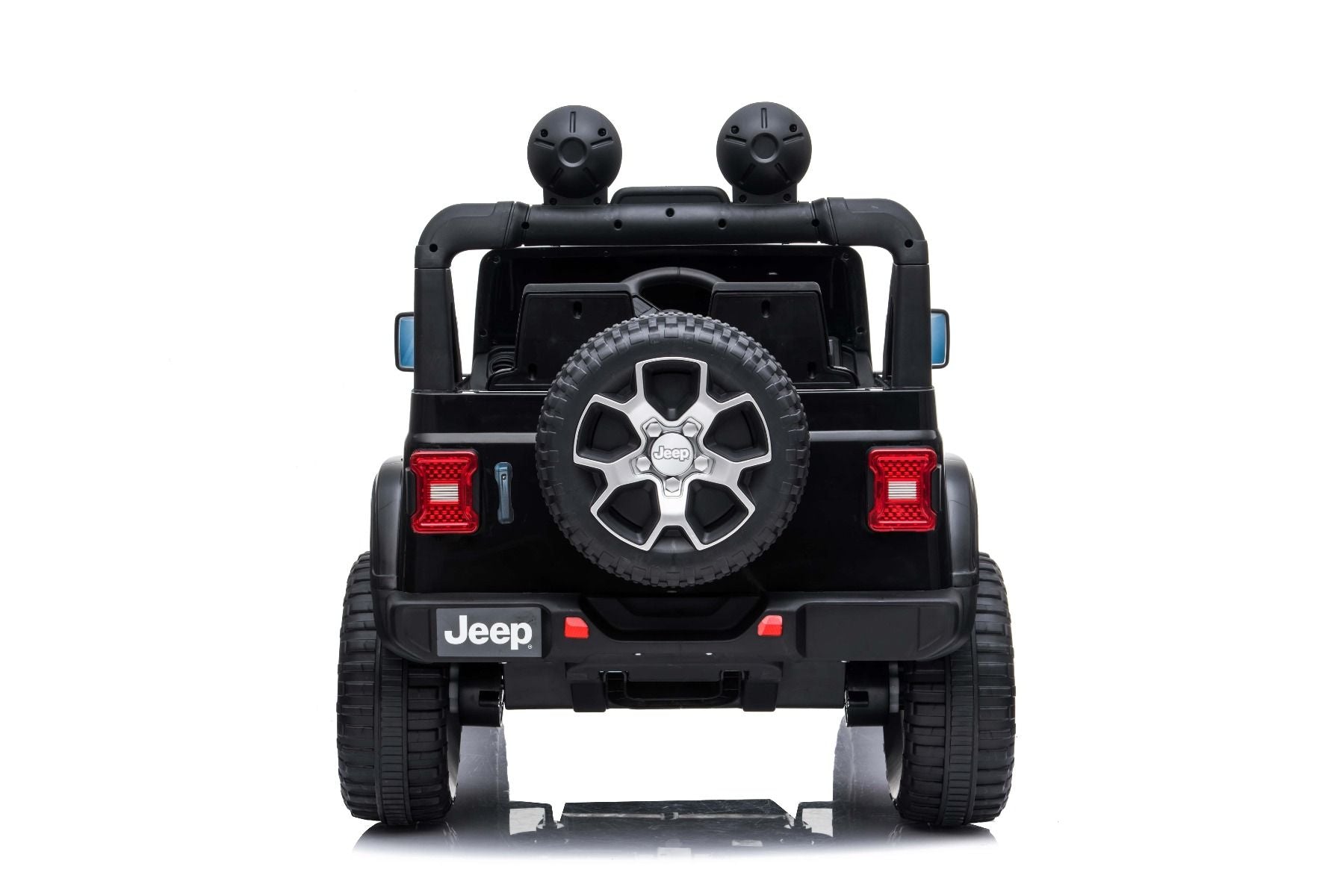 RIRICAR Elektroauto für Kinder 12V JEEP Wrangler, Schwarz, kinder elektroauto 2 sitzer mit 2,4-GHz-Fernbedienung, Radio mit Bluetooth- und USB-Eingang, Eva-Räder, elektrofahrzeug kinder ab 3-8 jahre