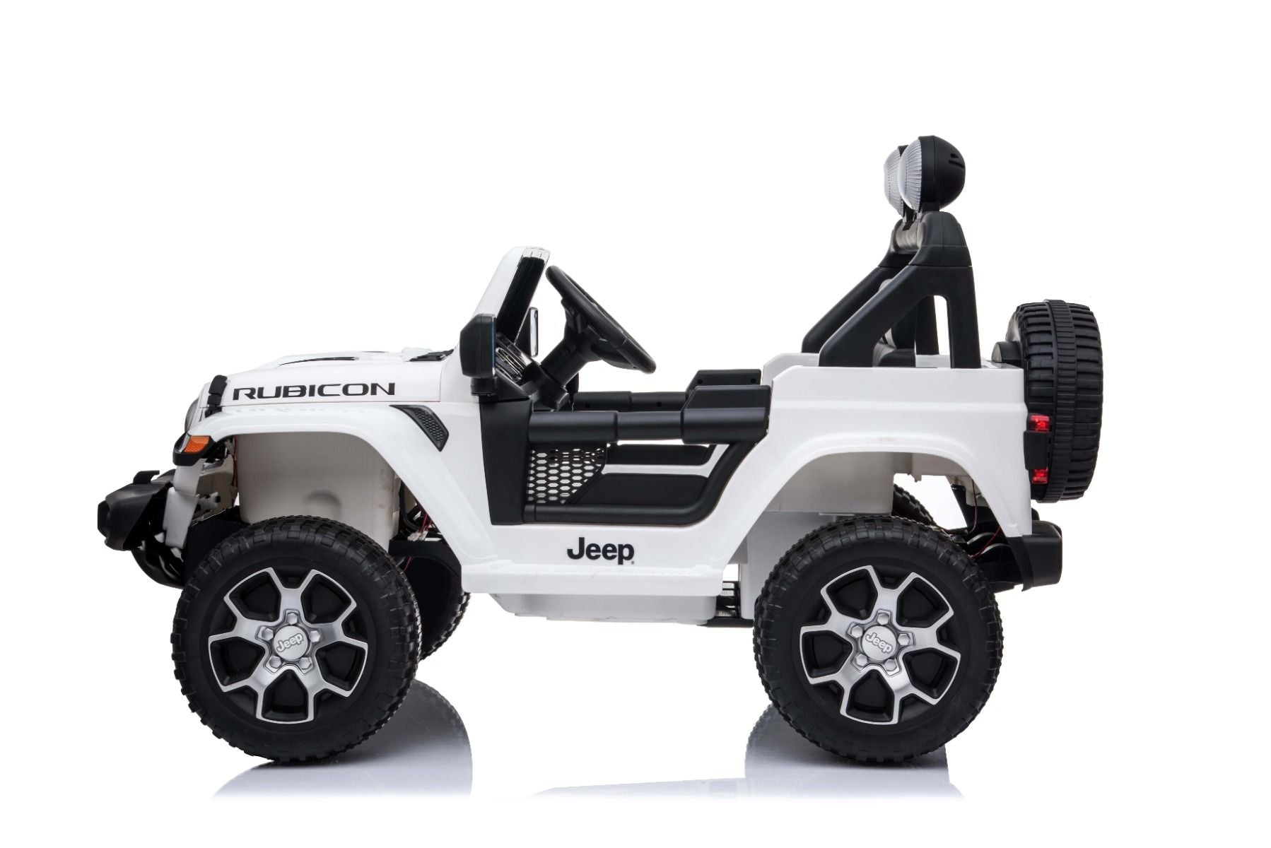 RIRICAR Elektroauto für Kinder 12V Jeep Wrangler, Weiß, kinder elektroauto 2 sitzer mit 2,4-GHz-Fernbedienung, Radio mit Bluetooth- und USB-Eingang, Lithium-Akku, Eva-Räder, elektrofahrzeug kinder ab 3-8 jahre