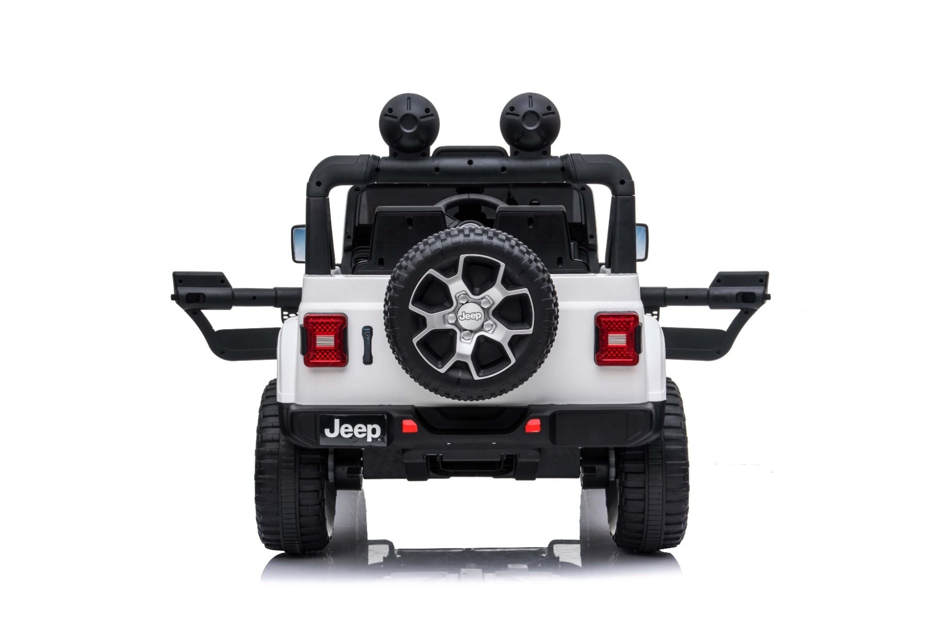 RIRICAR Elektroauto für Kinder 12V Jeep Wrangler, Weiß, kinder elektroauto 2 sitzer mit 2,4-GHz-Fernbedienung, Radio mit Bluetooth- und USB-Eingang, Lithium-Akku, Eva-Räder, elektrofahrzeug kinder ab 3-8 jahre