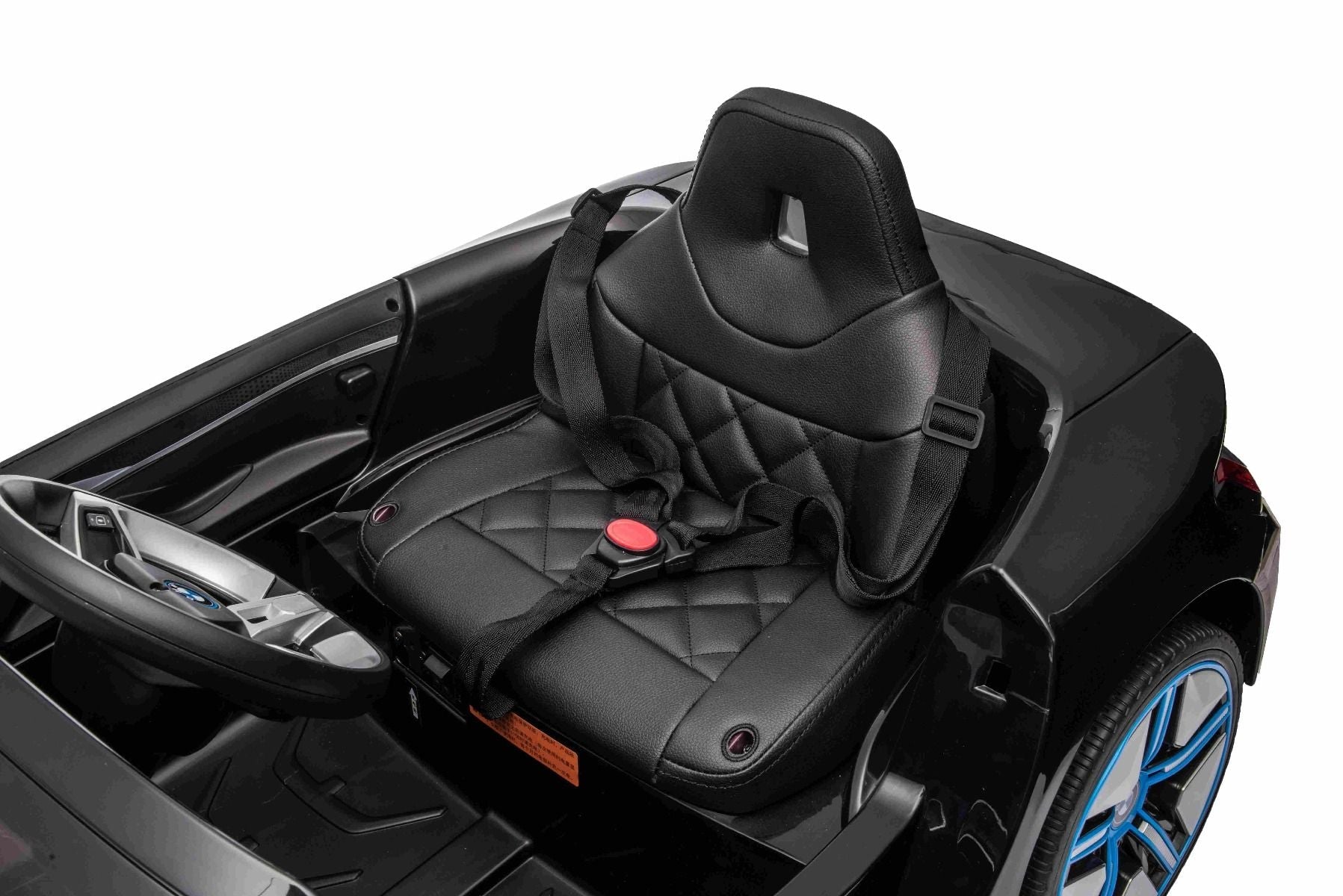 Elektro-Rutschauto BMW i4, noir, 2,4-GHz-Fernbedienung, USB / AUX / Bluetooth, Hinterradaufhängung, 12-V-Batterie, LED-Leuchten, 2 x 25-W-Motor, ORIGINAL-Lizenz