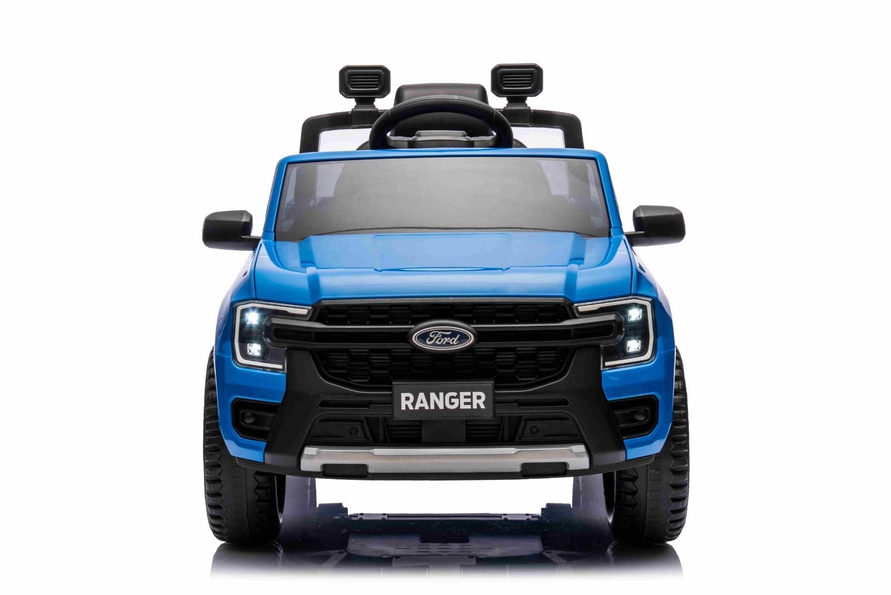 Elektro Rutschauto FORD Ranger 12V blau Ledersitz 2 4 GHz Fernbedienung Bluetooth USB Eingang Federung 12 V Batterie Kunststoffrader 2 x