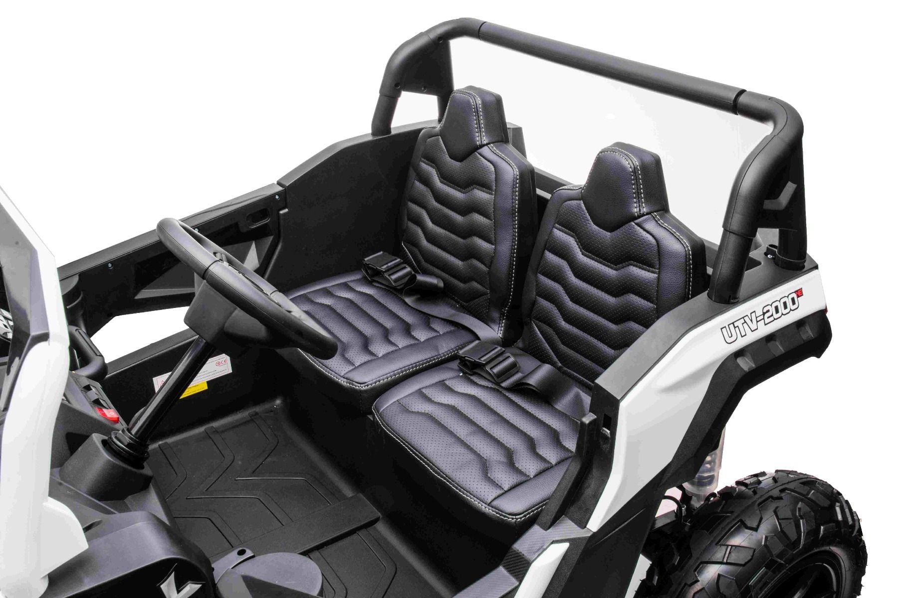 Kinder Elektroauto 24V UTV XXL, weiß, elektroauto für kinder 2 sitzer, Ledersitze, 180W Motoren, elektrofahrzeug kinder ab 3 bis 12 jahre