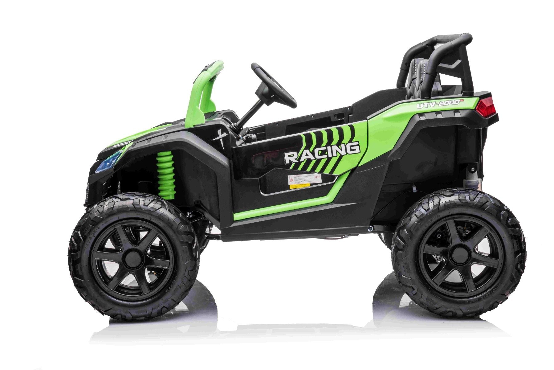 Kinder Elektroauto 24V UTV XXL, grün, elektroauto für kinder 2 sitzer, Ledersitze, 180W Motoren, elektrofahrzeug kinder ab 3 bis 12 jahre