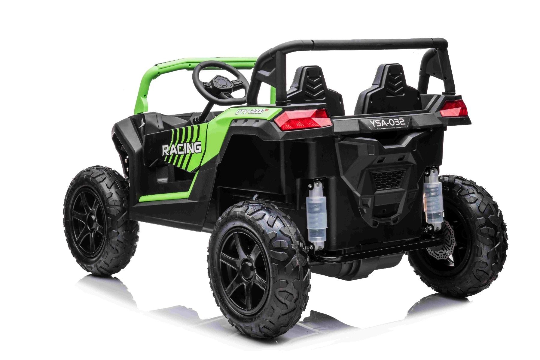 Kinder Elektroauto 24V UTV XXL, grün, elektroauto für kinder 2 sitzer, Ledersitze, 180W Motoren, elektrofahrzeug kinder ab 3 bis 12 jahre