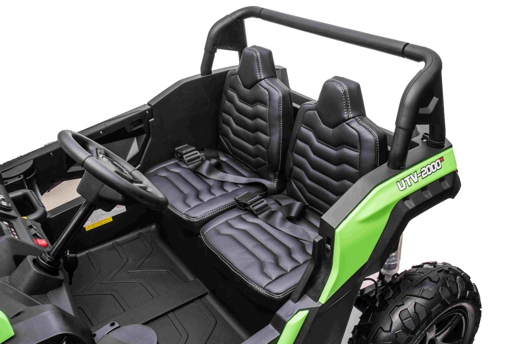 Kinder Elektroauto 24V UTV XXL, grün, elektroauto für kinder 2 sitzer, Ledersitze, 180W Motoren, elektrofahrzeug kinder ab 3 bis 12 jahre