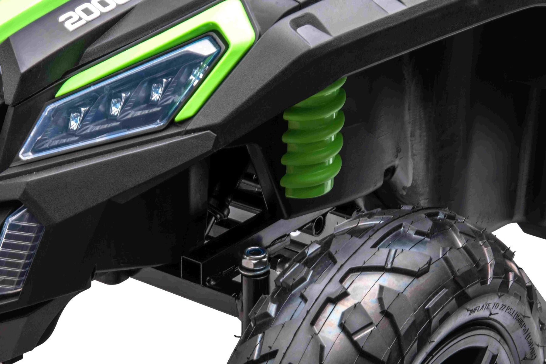 Kinder Elektroauto 24V UTV XXL, grün, elektroauto für kinder 2 sitzer, Ledersitze, 180W Motoren, elektrofahrzeug kinder ab 3 bis 12 jahre